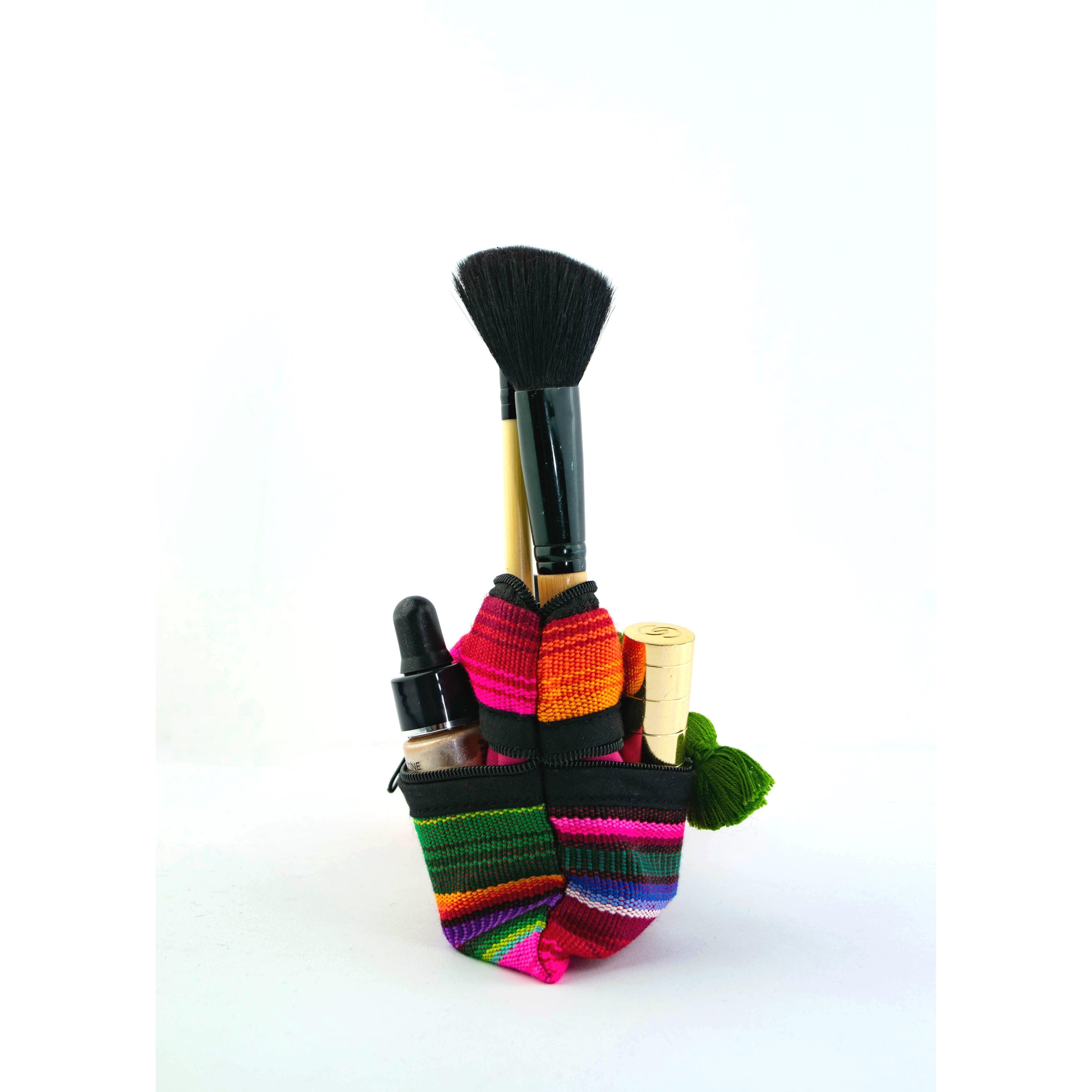 Bolsa de cosméticos bohemia de rayas y 3 cremalleras Hacienda - Guatemala