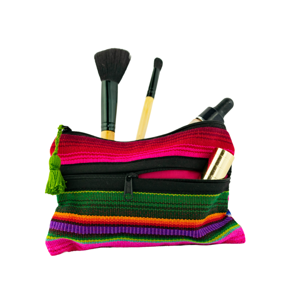 Bolsa de cosméticos bohemia de rayas y 3 cremalleras Hacienda - Guatemala