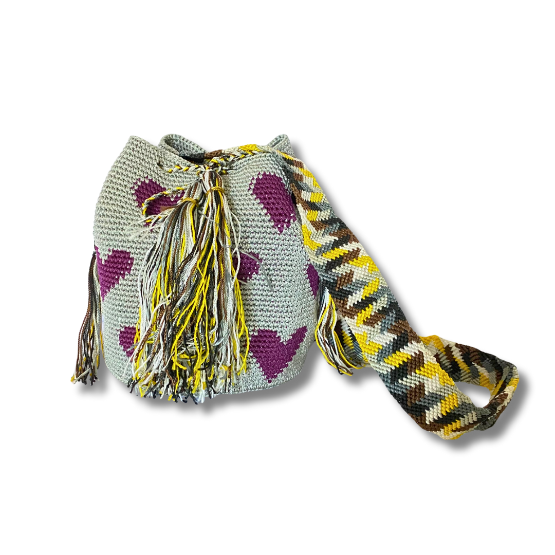 Bolso cruzado Catalina Hearts de ganchillo, pieza única - México