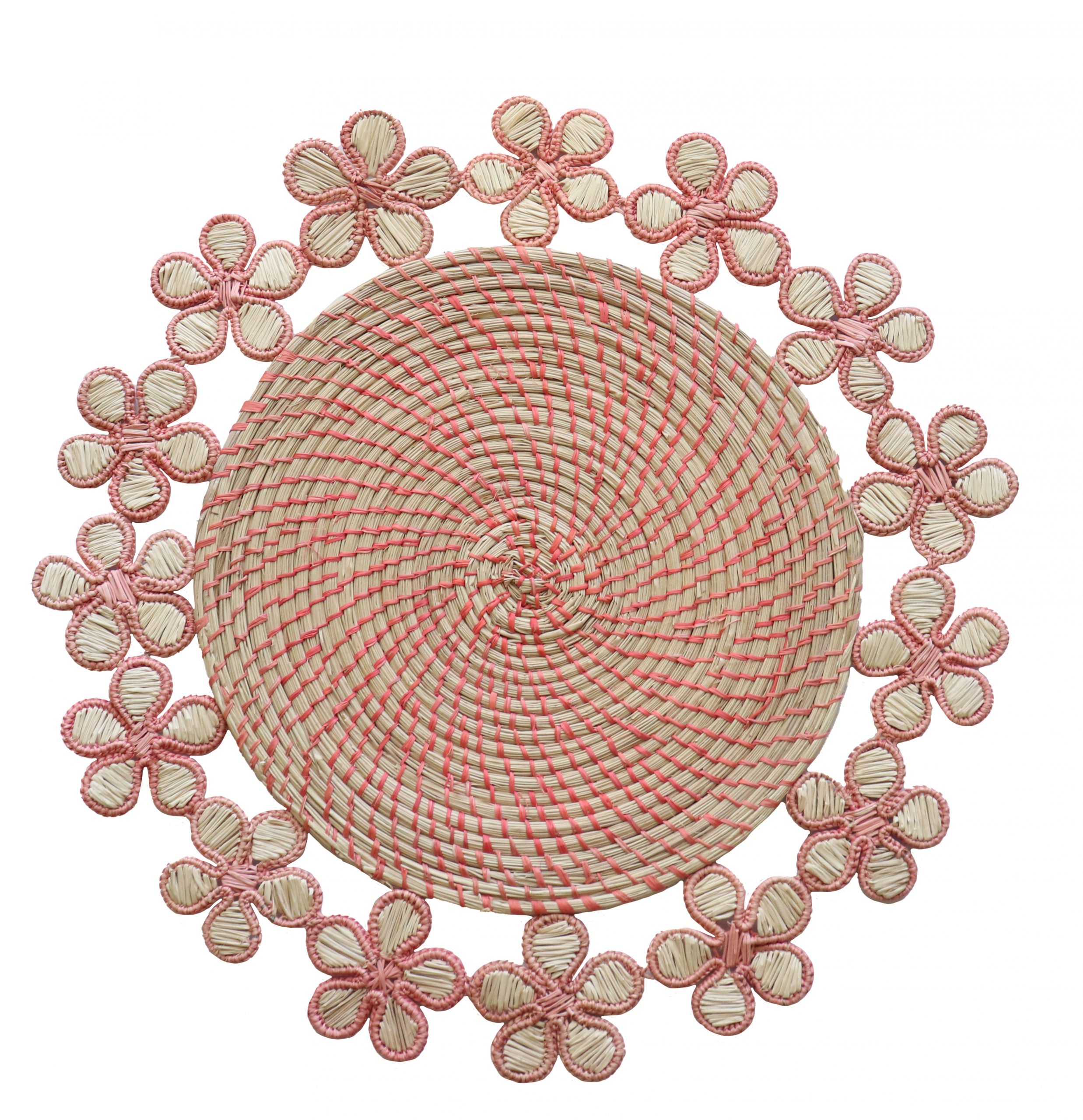 Plumeria Handwoven Iraca Placemat