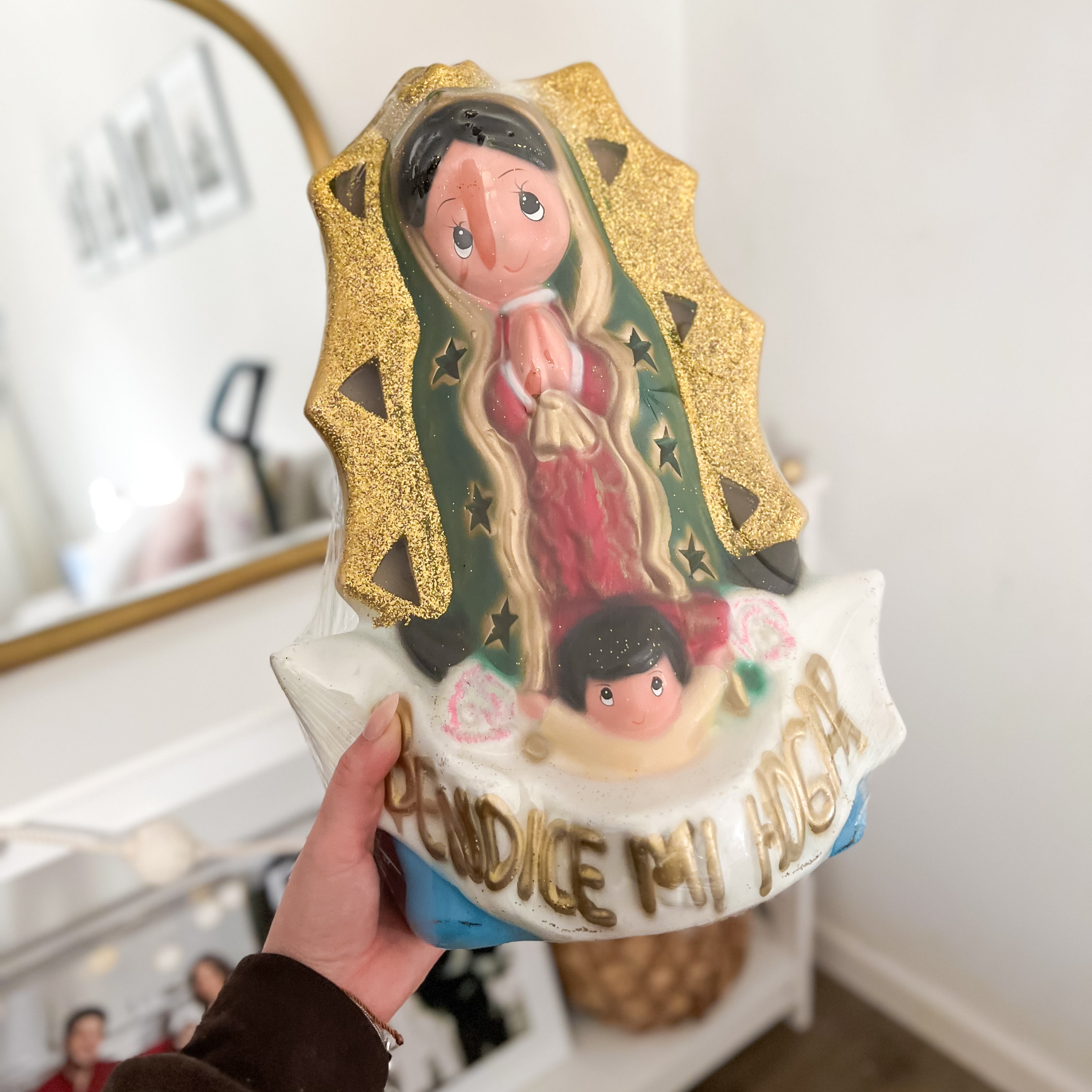 Bendice Mi Hogar Virgencita Lámpara de Noche