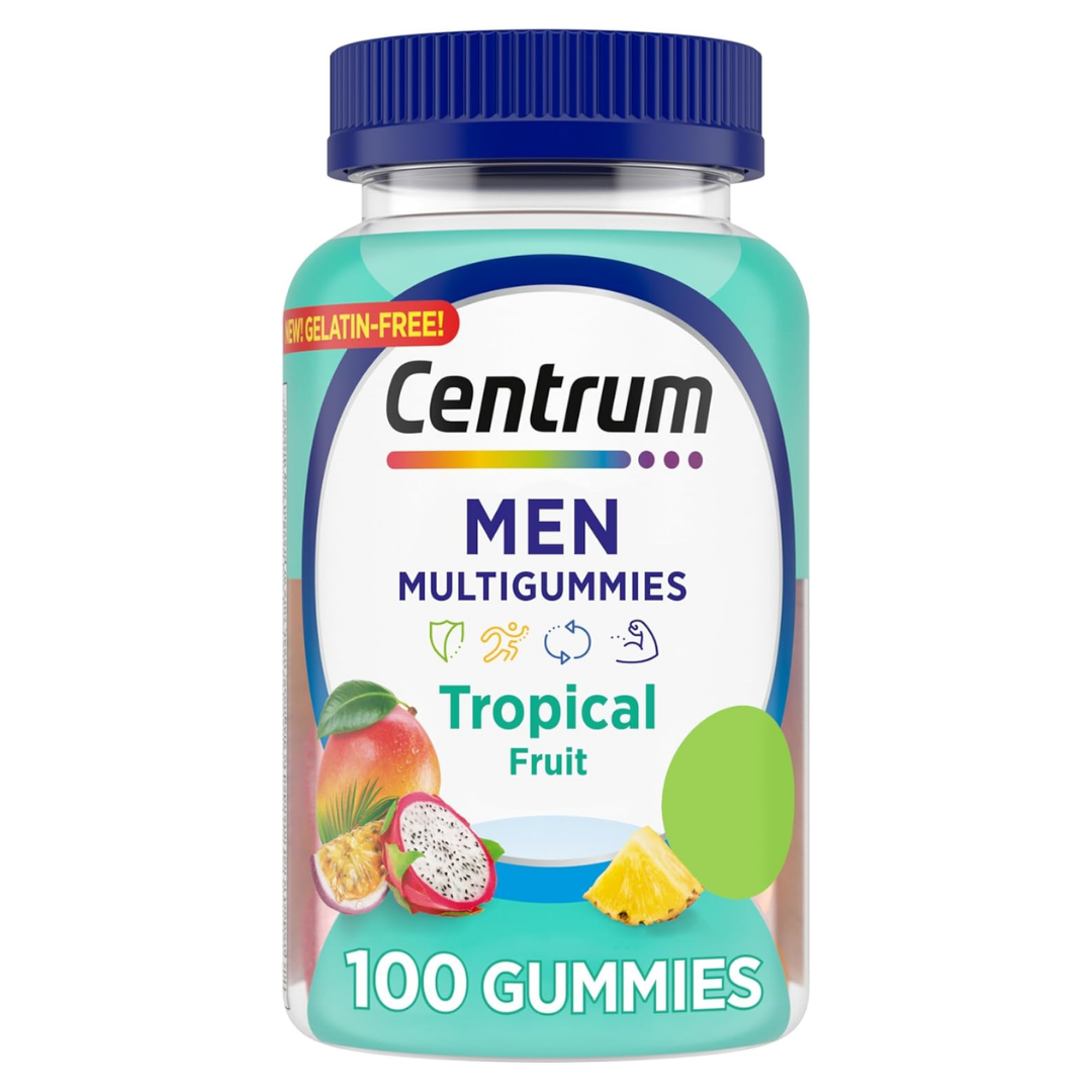 Gomitas multivitamínicas Centrum para hombres Sabor Ponche Tropical (100 unidades)