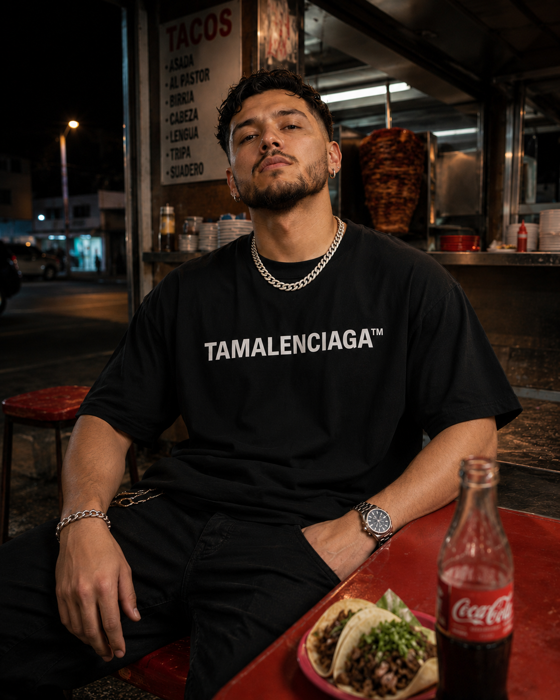 TAMALENCIAGA Luxury Fashion But Make it Latino T-shirt | Tamale Lover Graphic Humor | Heavyweight Cotton