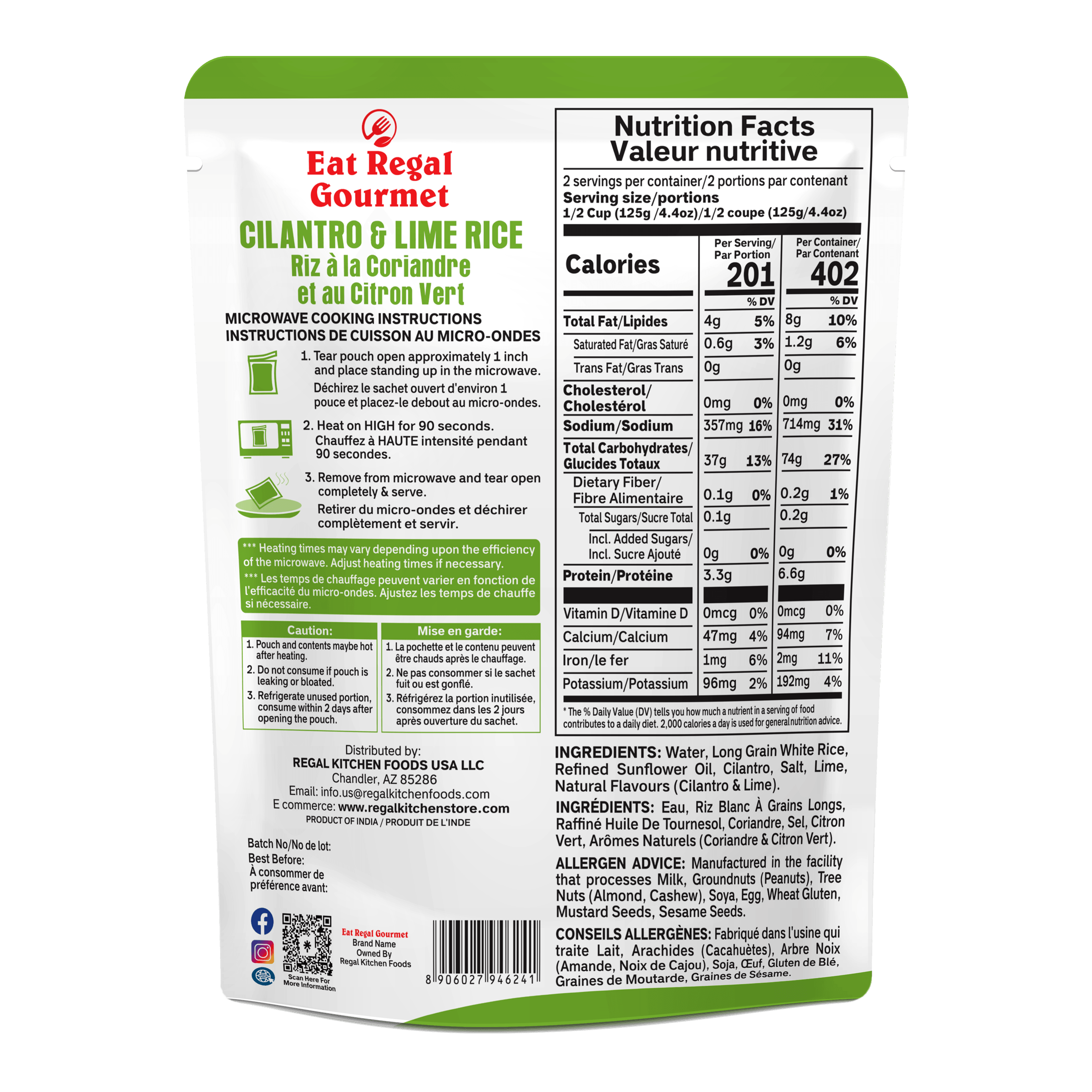 EAT REGAL GOURMET - CILANTRO & LIME RICE