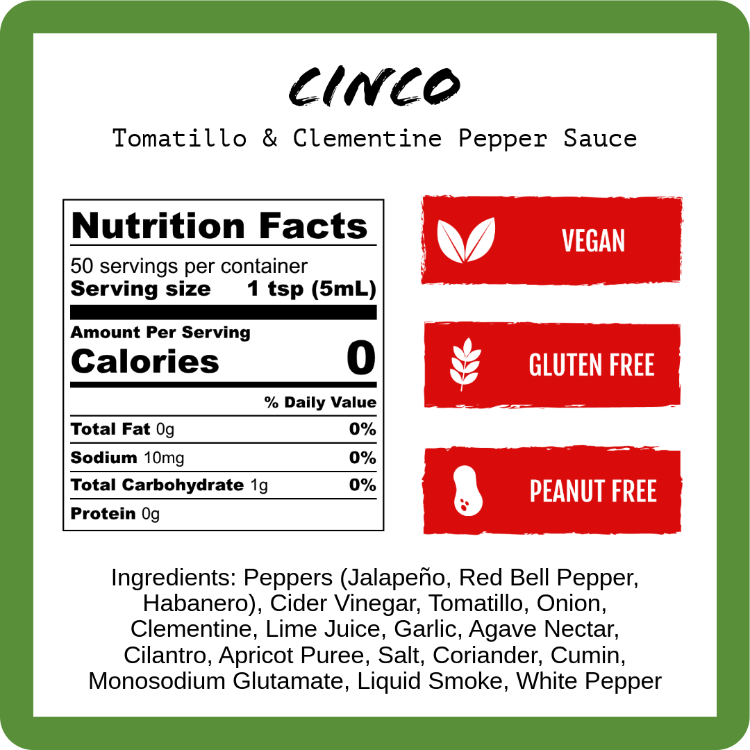 Cinco - Salsa de Tomate Verde y Mandarina (255g)