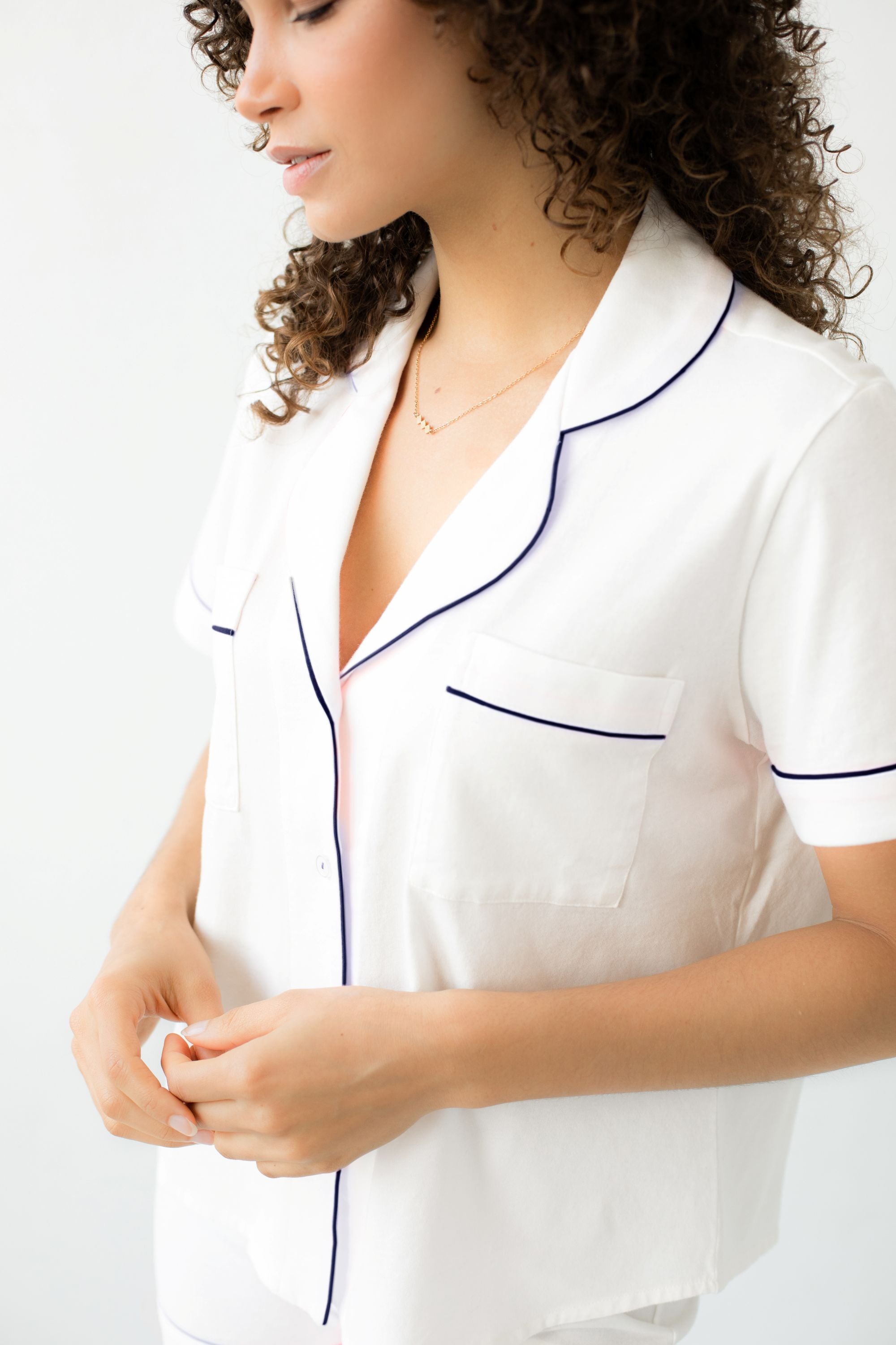 Pijama Capri clásico de lujo en algodón Pima cepillado