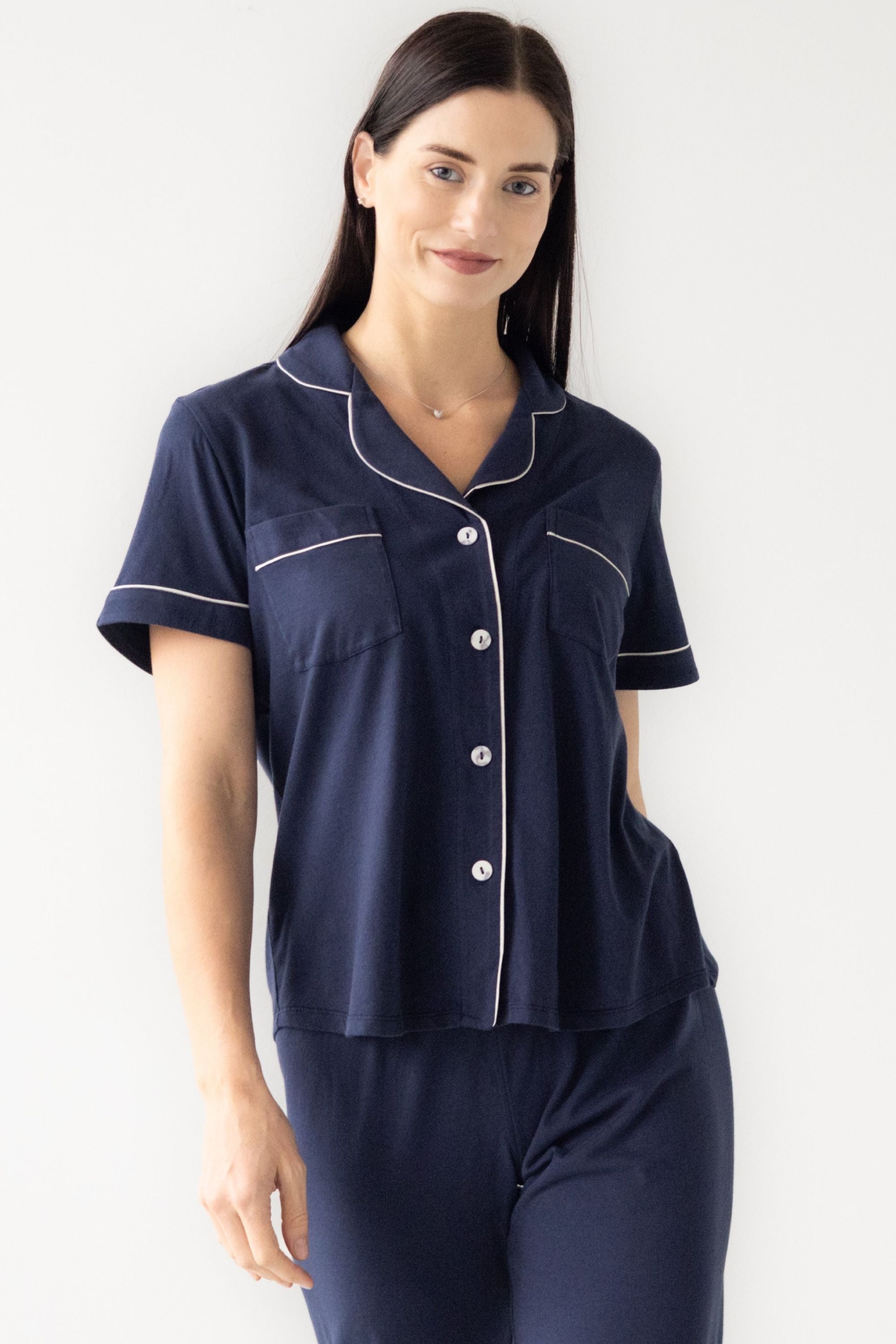 Pijama Capri clásico de lujo en algodón Pima cepillado