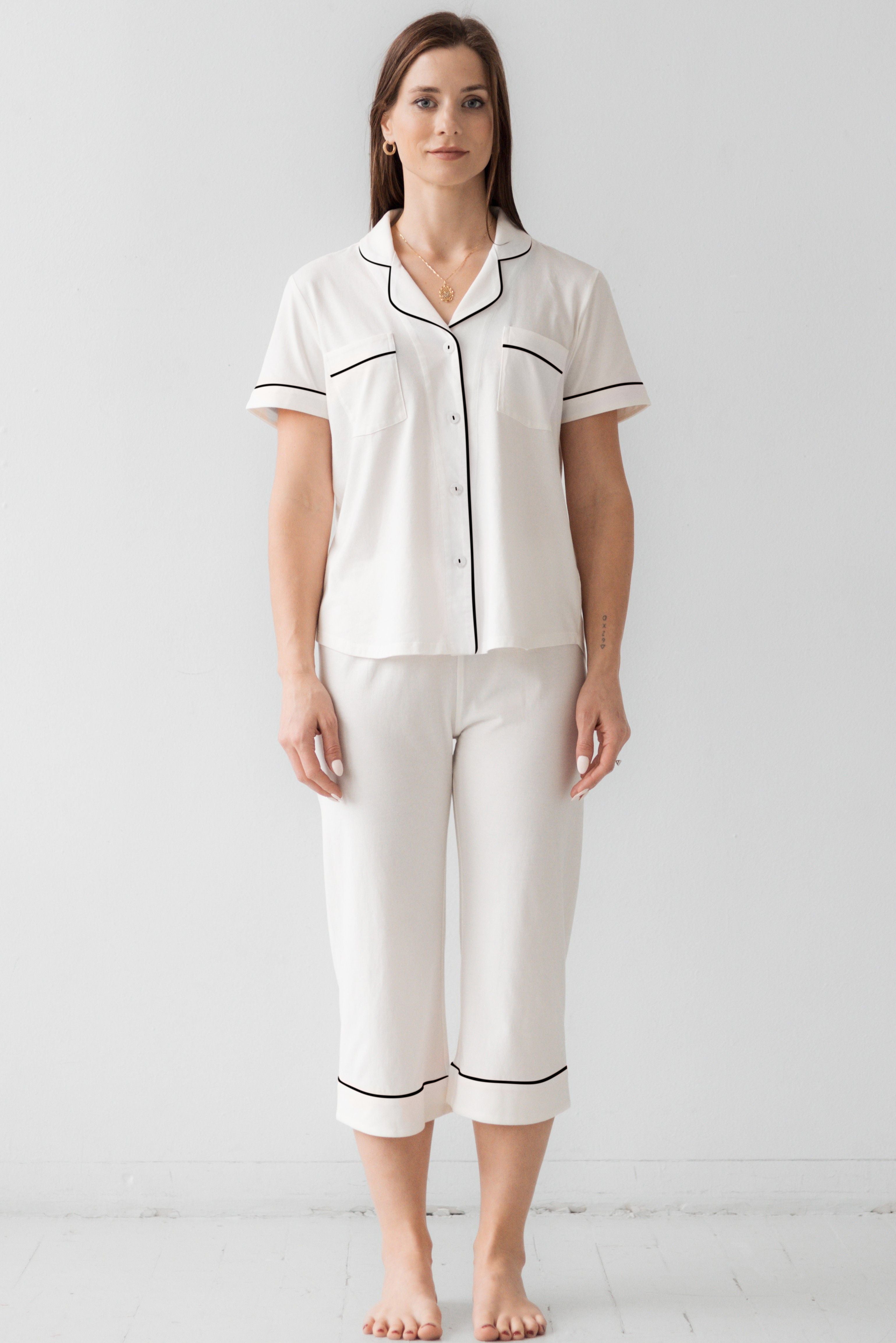 Pijama Capri clásico de lujo en algodón Pima cepillado