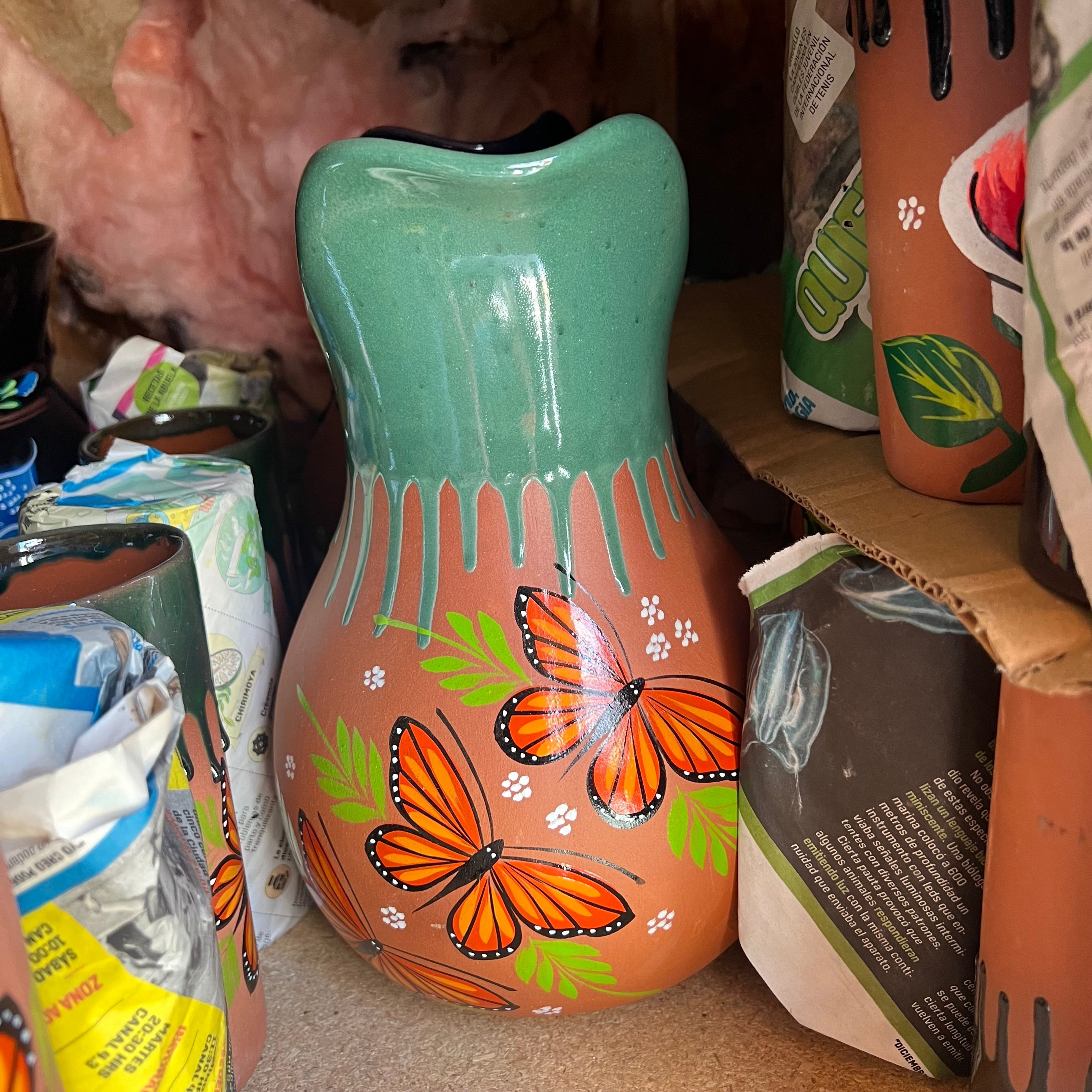 Pottery Pitcher Set w/ Cups