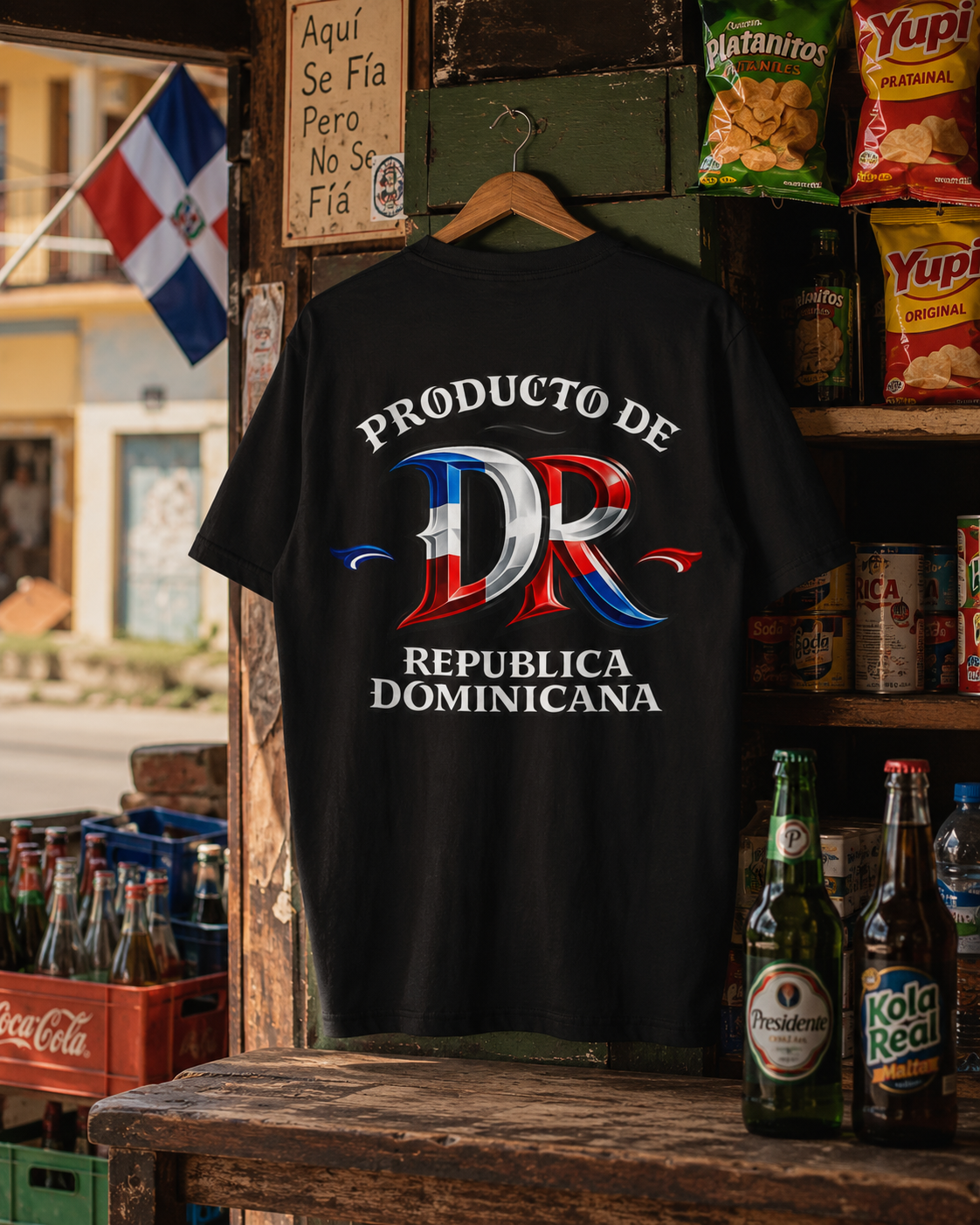 Producto De Republica Dominicana Heritage T-shirt | Old English Style, DR Dominican Culture | Heavyweight Cotton