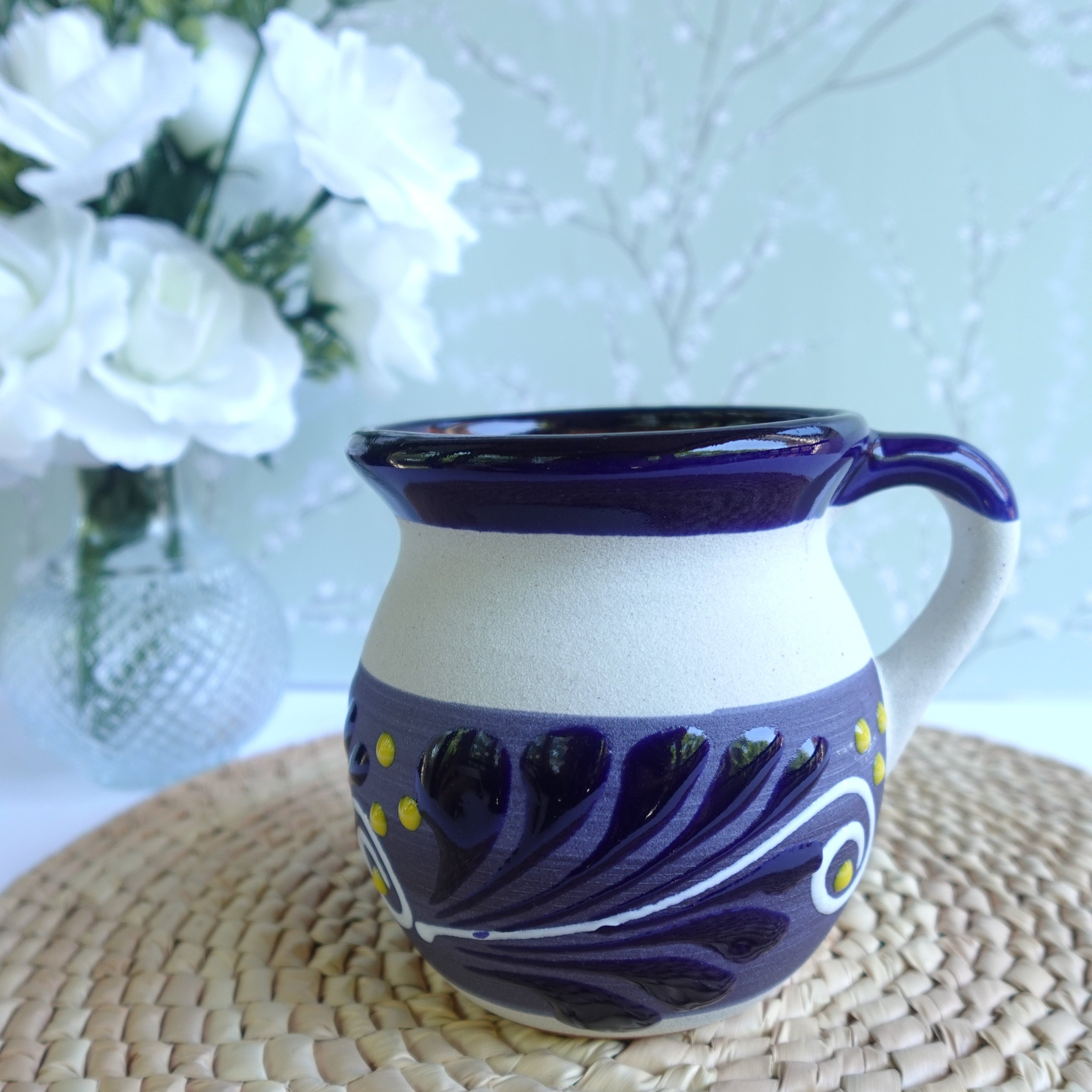Handmade Mexican Clay Mug (Jarrito Style)