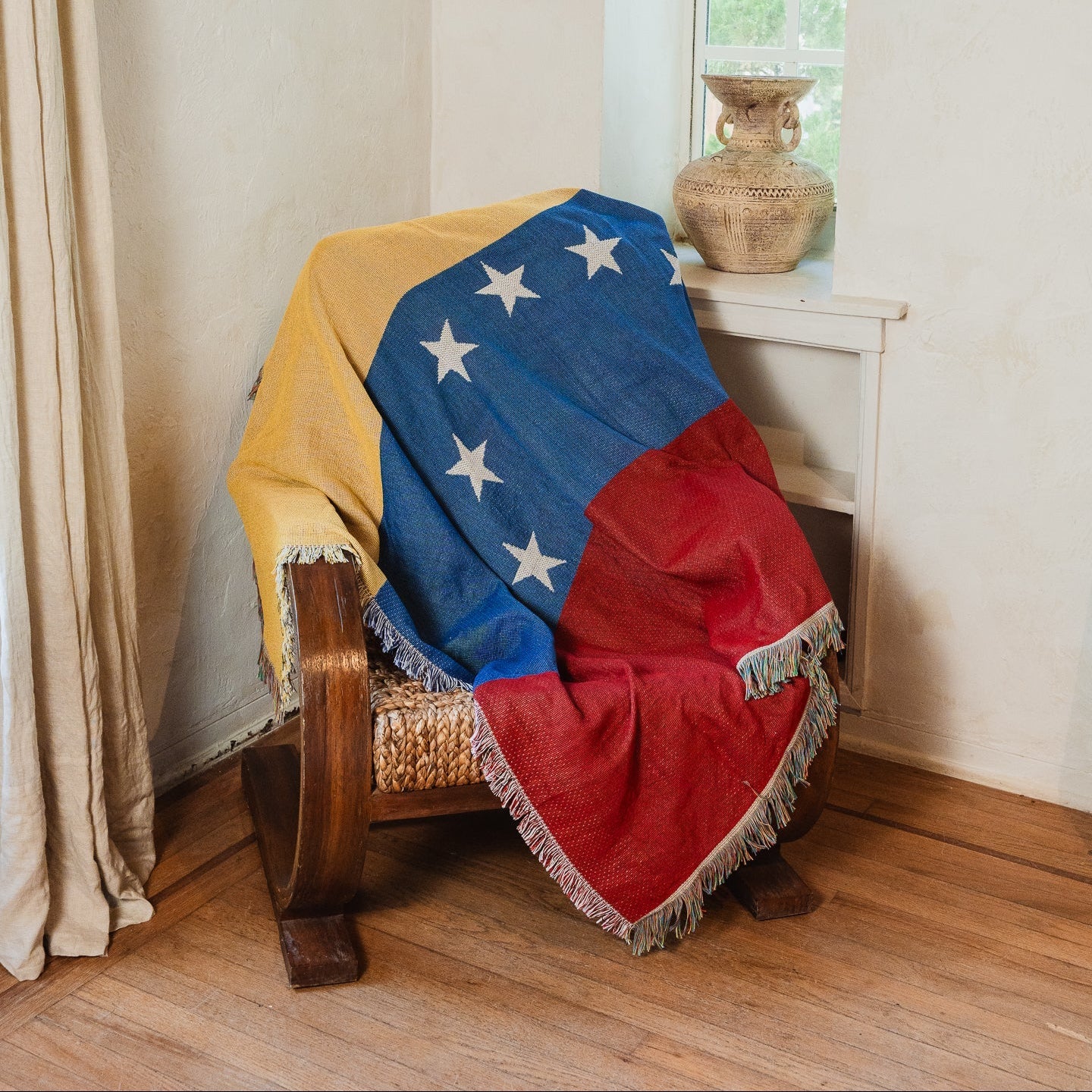 Venezuela 7 Stars Flag  Woven Throw Blanket