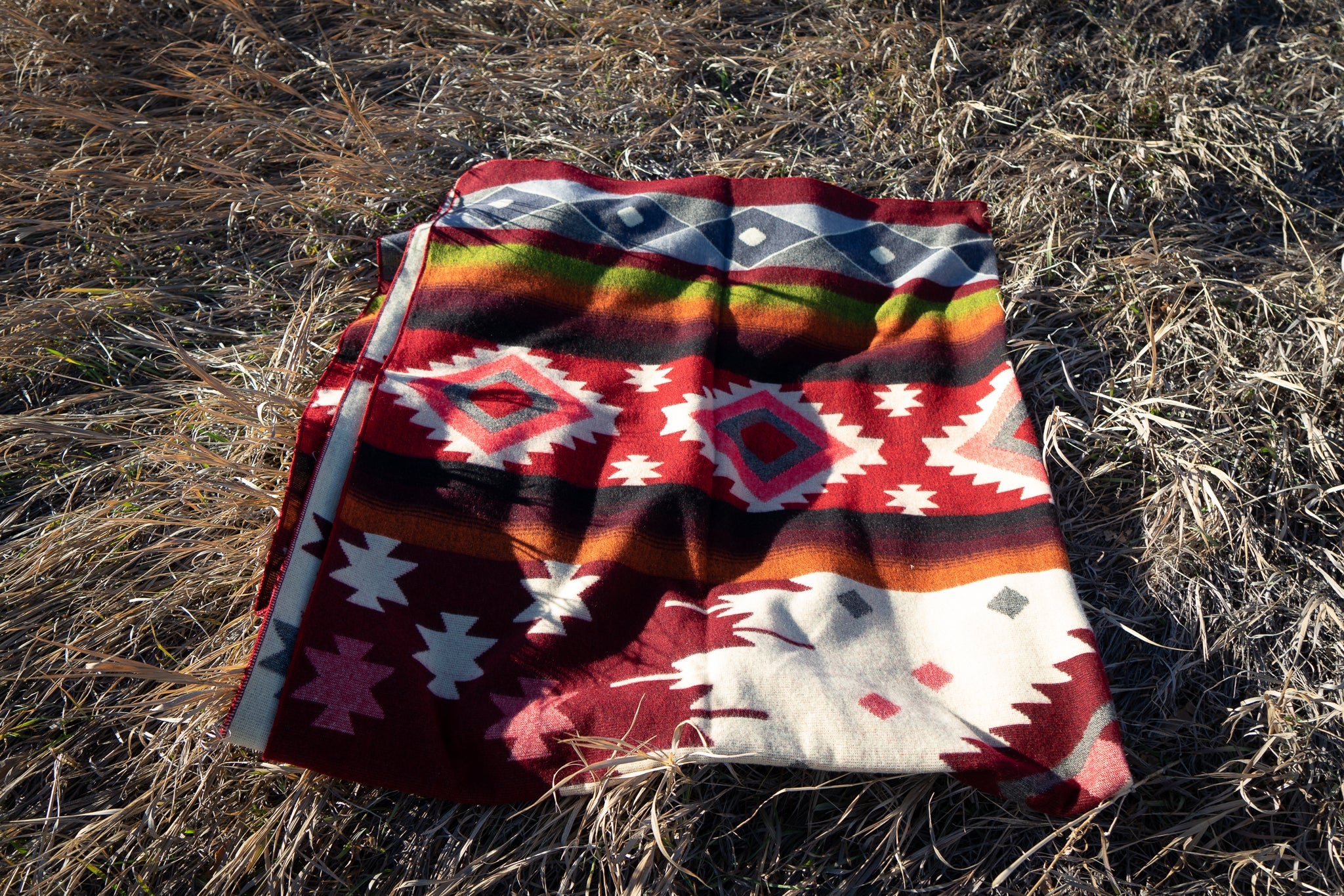 Manta de lana de alpaca andina - Roja