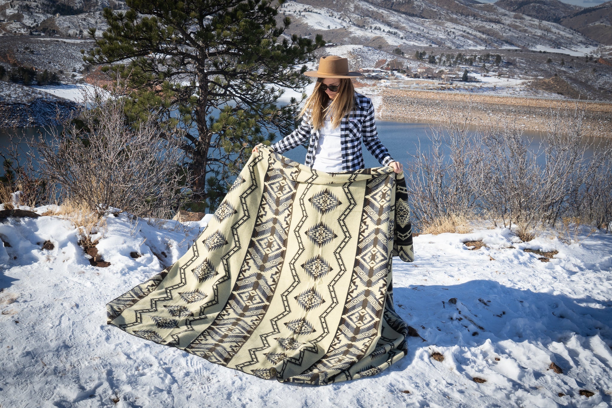 Manta de lana de alpaca andina - Gris pizarra