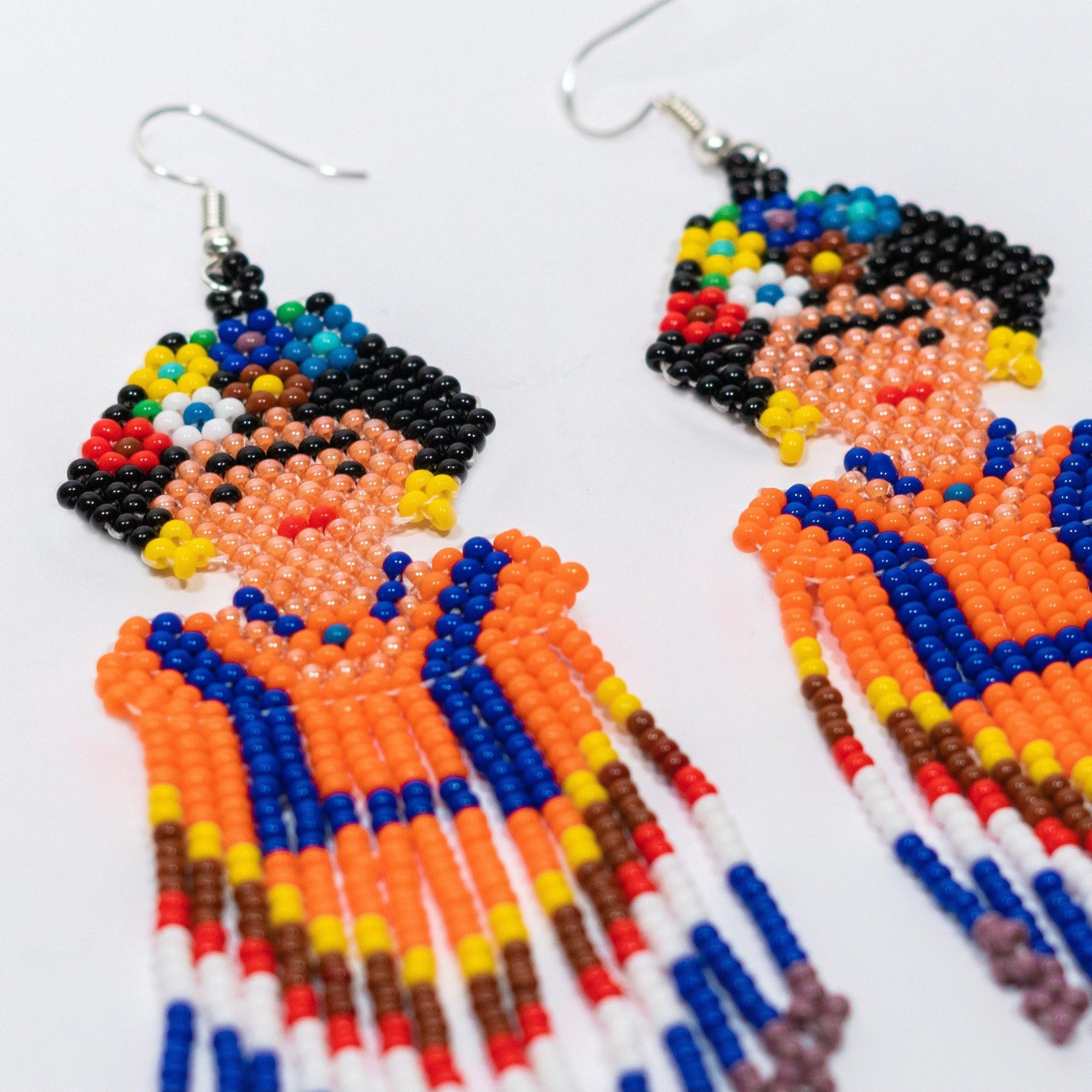 Pendientes colgantes de cuentas de semillas Frida Kahlo - Guatemala
