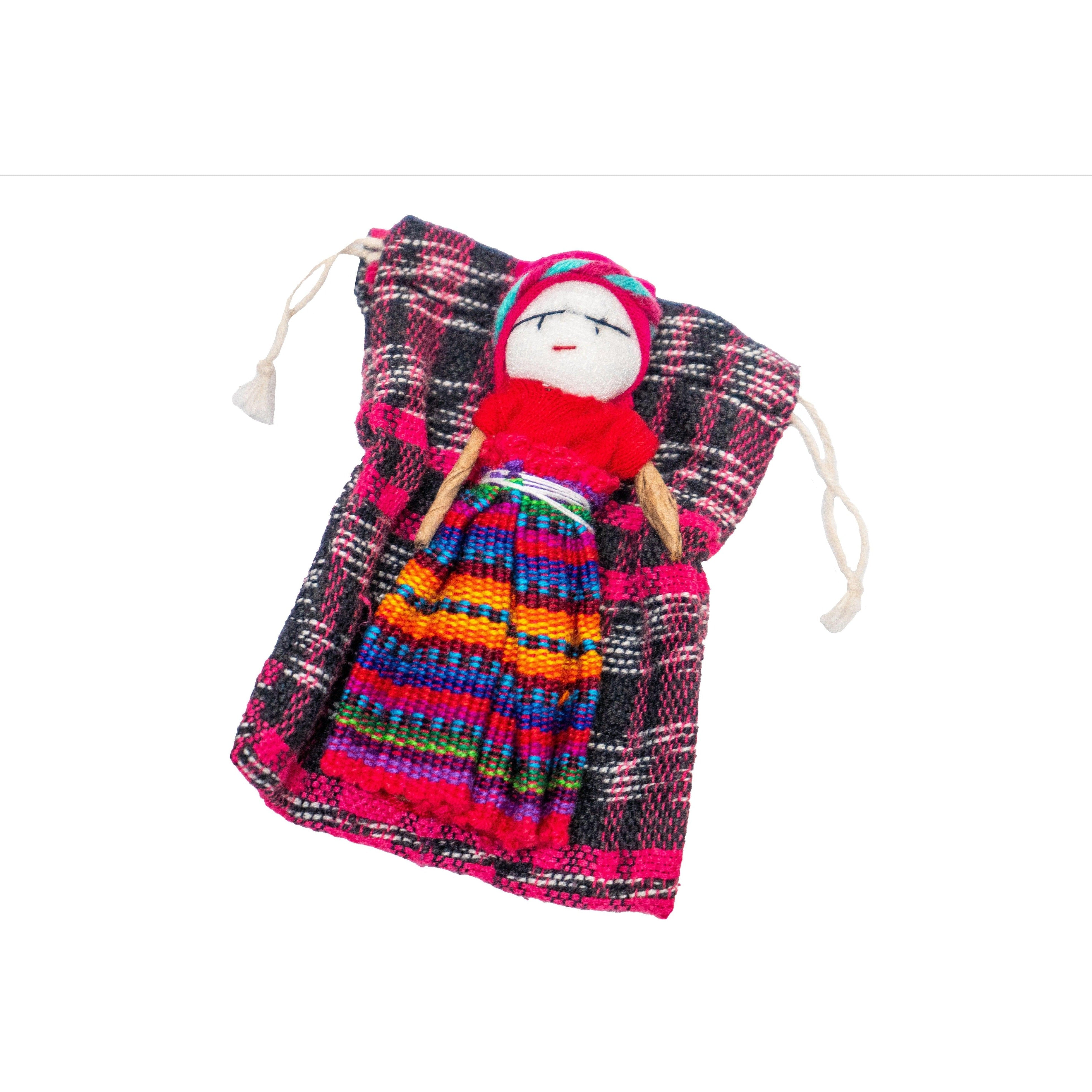 Muñeca quitapesares con bolsa de regalo + historia - Guatemala