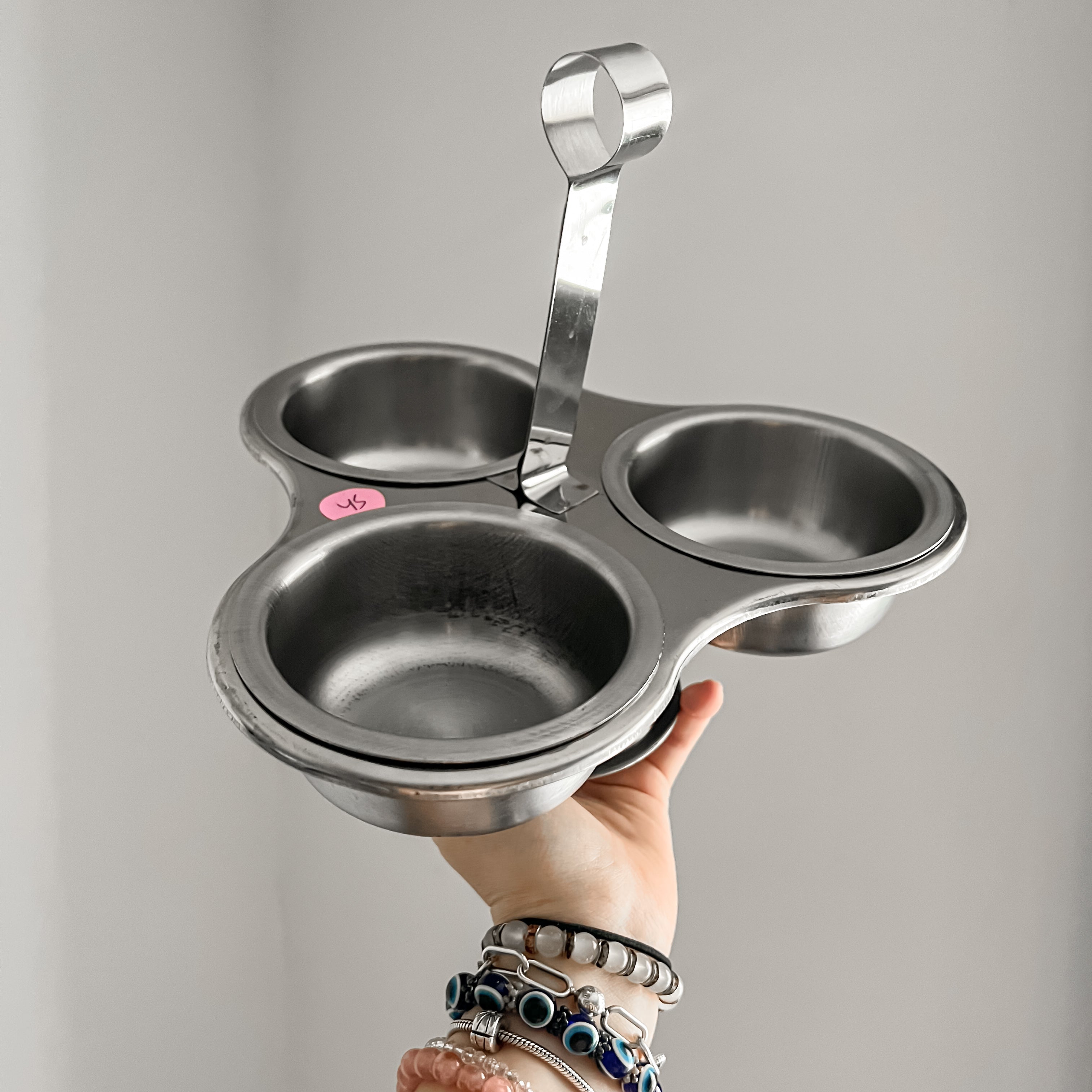 Salsera Triple de Acero Inoxidable