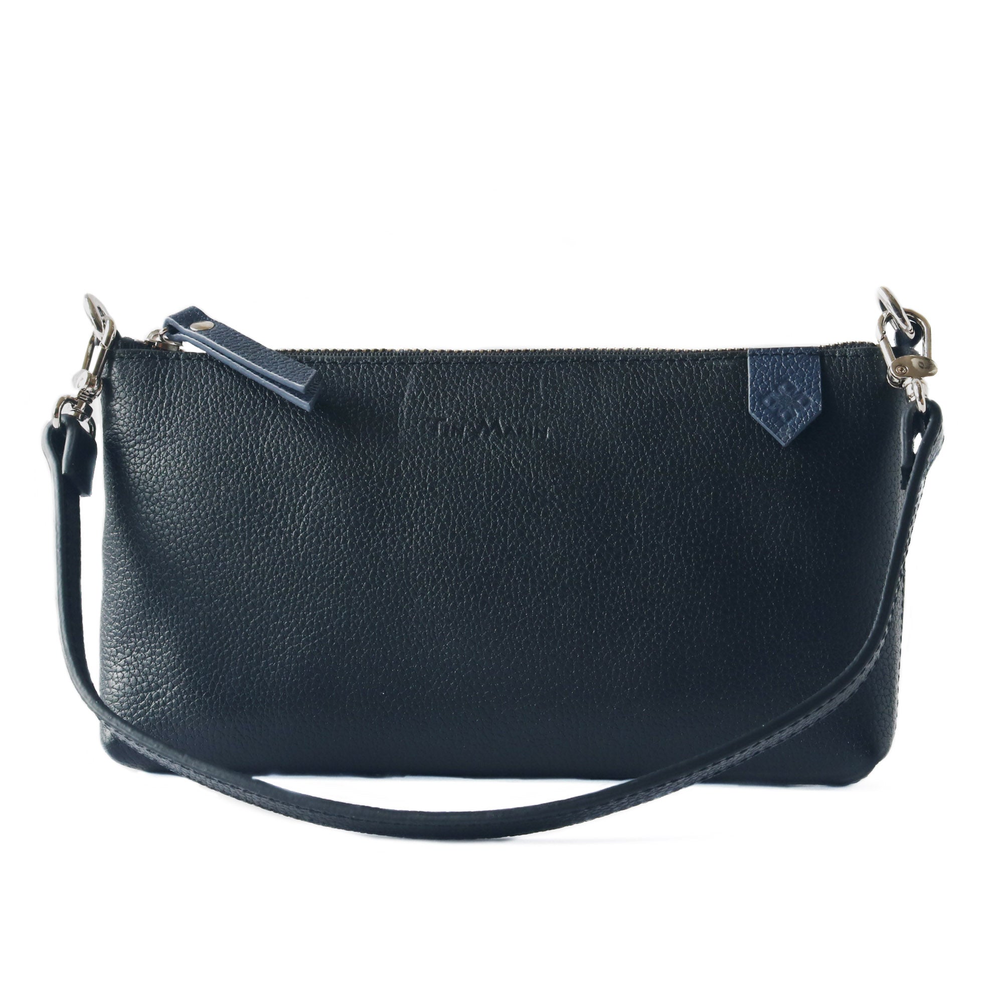 Bolso Elia de piel convertible – Clutch, bandolera y cruzado