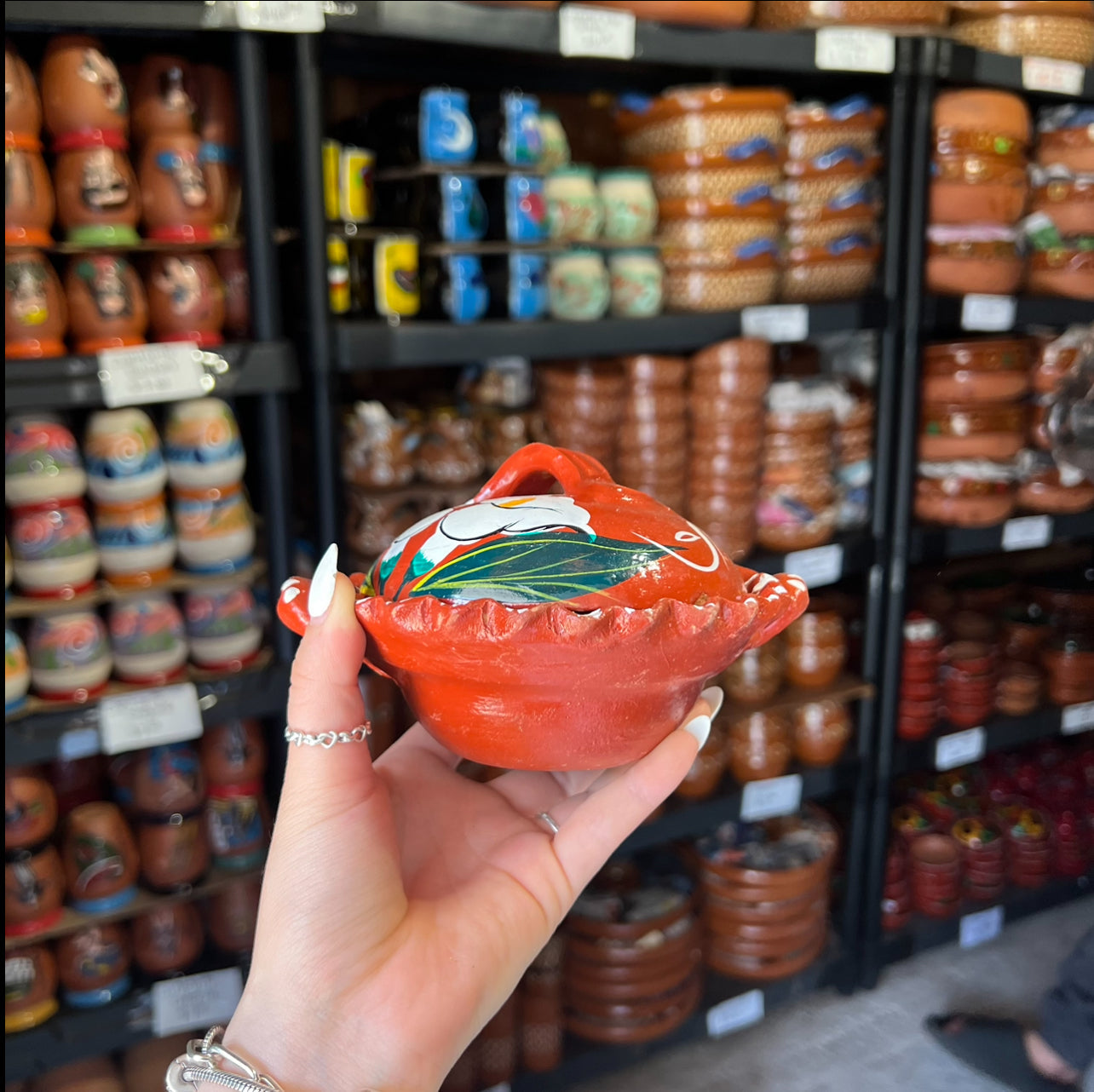 Red Salsa Holder w/ top