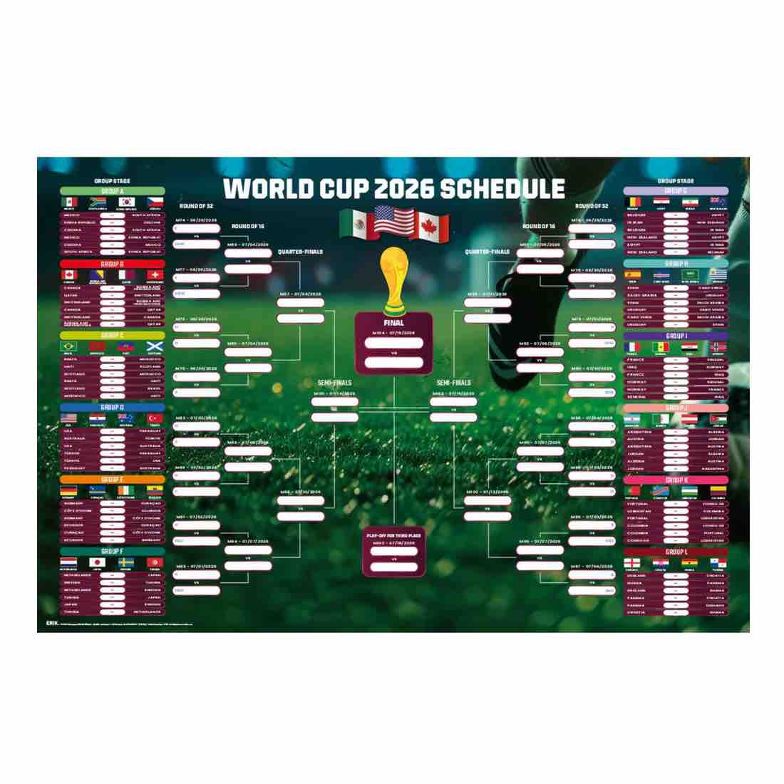 FIFA 2026 World Cup Match Bracket Poster