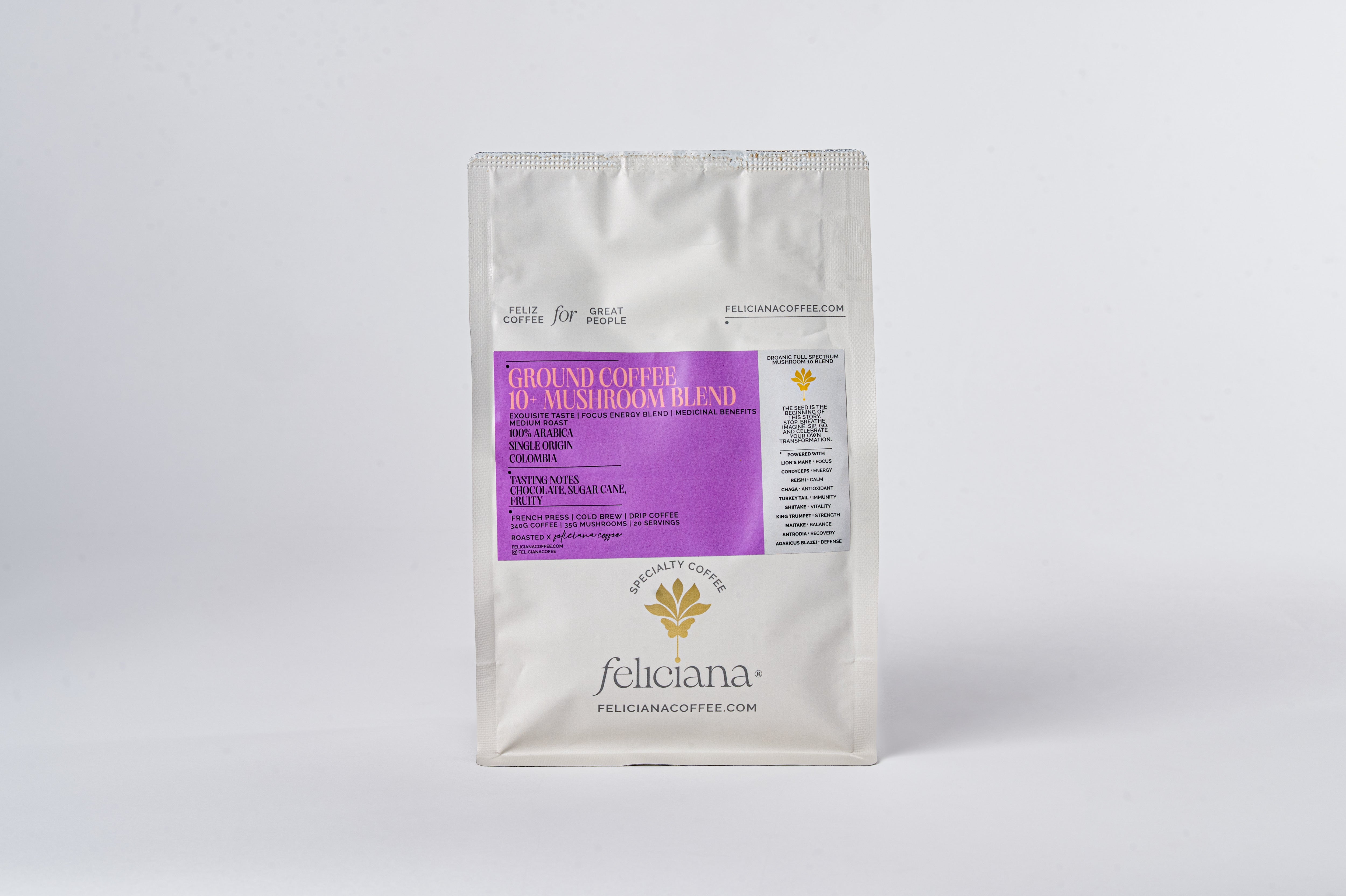 Mezcla de hongos de 12 oz - Café molido Castillo + mezcla de 10 hongos adaptógenos