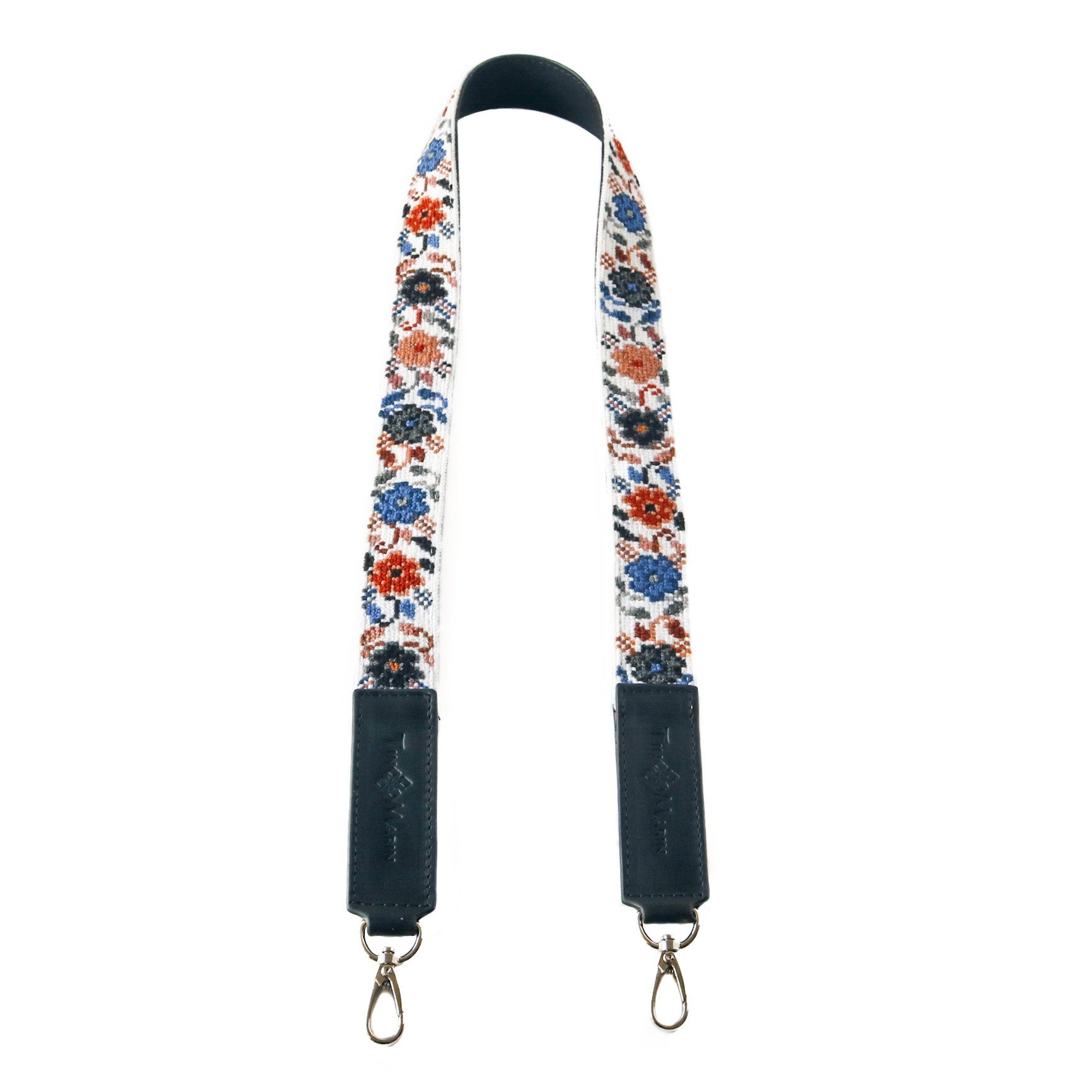Correa de Bolso Tejida Mai - Flores con Cuero