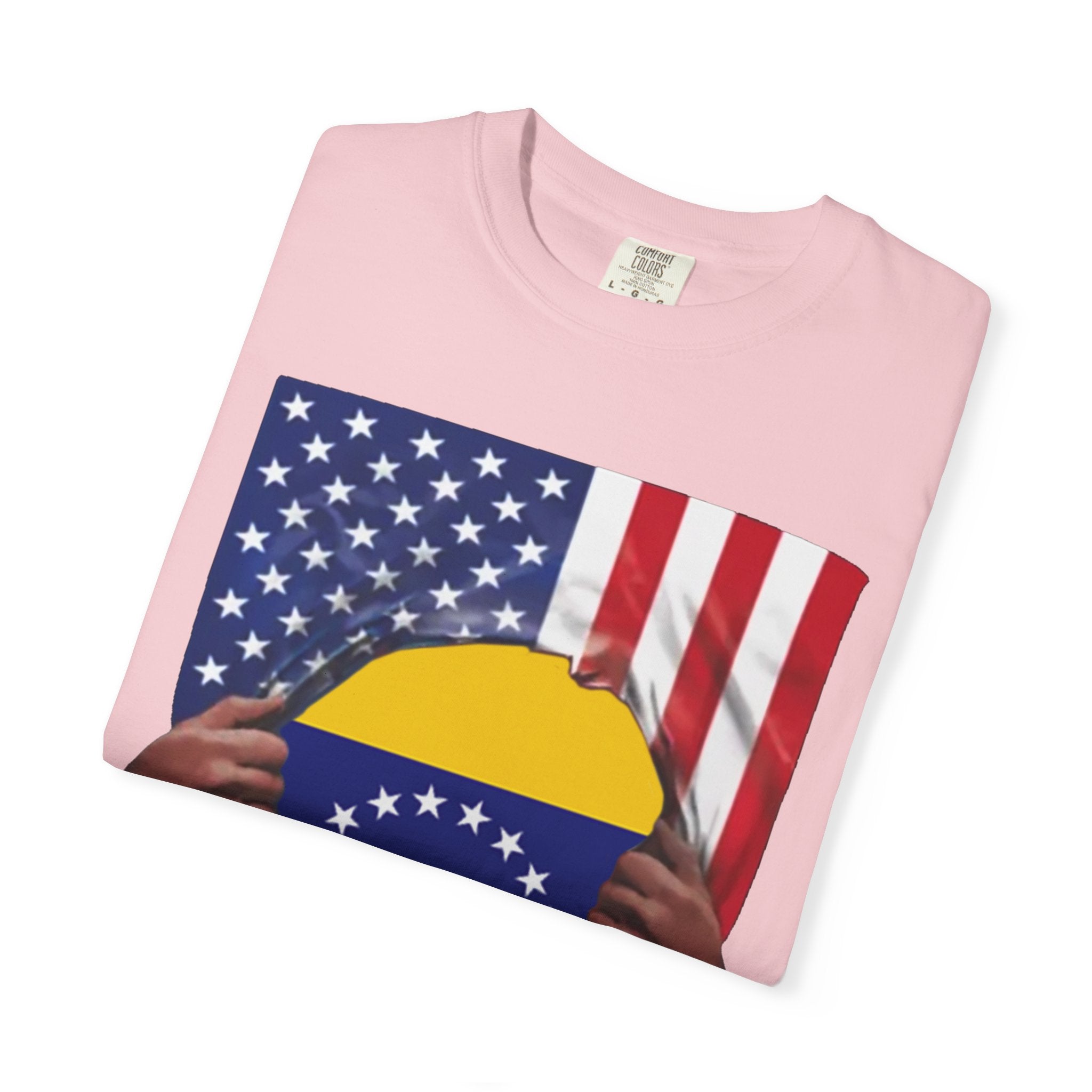 Venezuela Flag + USA Flag Pride T-shirt | Venezuelan + American Flag Rip 4th Of July | Funny Viral Latino Tees | Unisex - 4 Colors