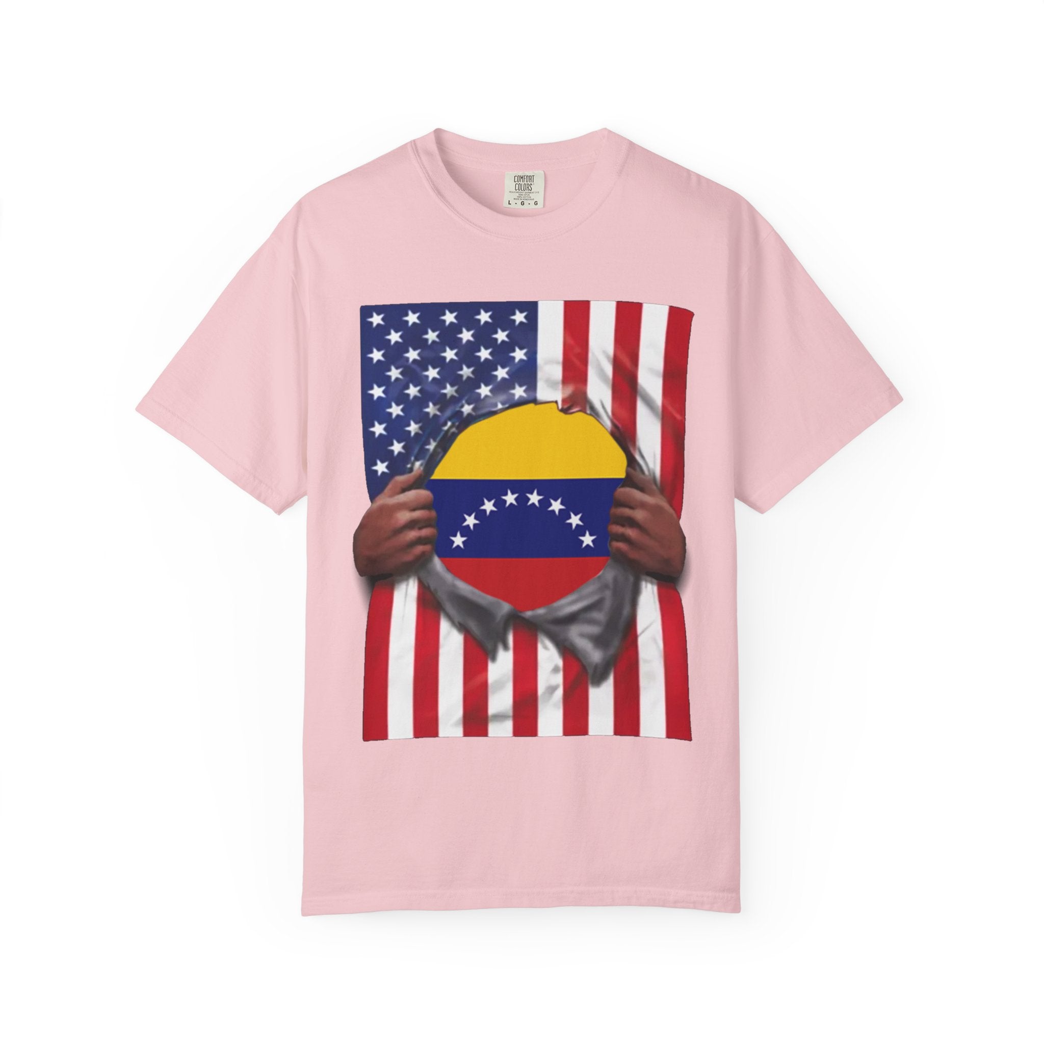 Venezuela Flag + USA Flag Pride T-shirt | Venezuelan + American Flag Rip 4th Of July | Funny Viral Latino Tees | Unisex - 4 Colors
