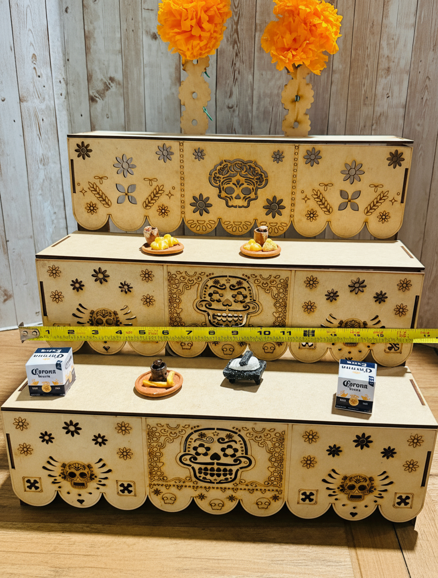 Altar de Madera para Ofrenda de Dia De Los Muertos Day of the Dead Wood Offering Altar