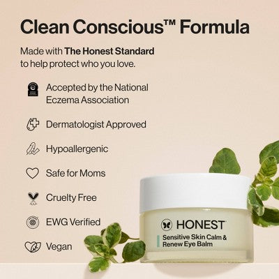 Honest Beauty Calm & Renew Bálsamo Ocular Calmante con Mezcla Fito-Calmante 0.5oz - Nuevo