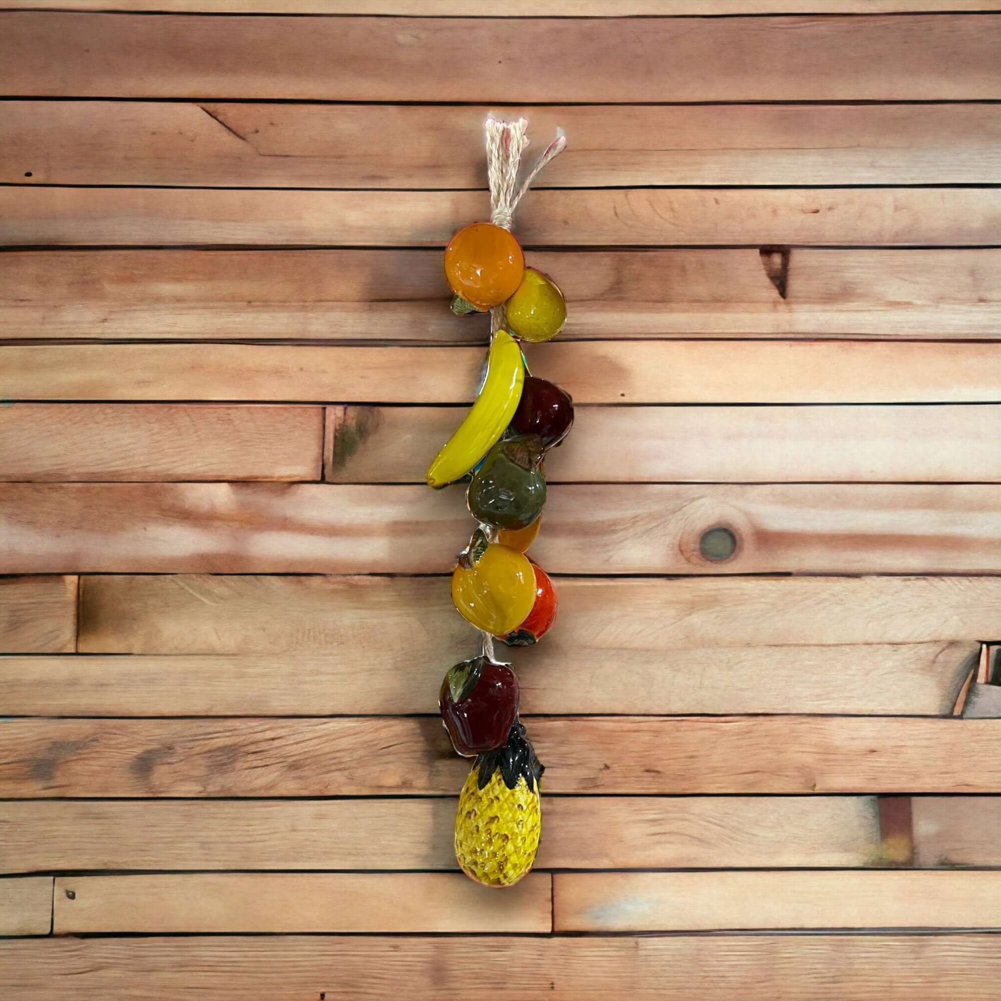 Guirnalda de Frutas Mexicanas Pintadas a Mano | Arte de Pared Colorido con Frutas Colgantes