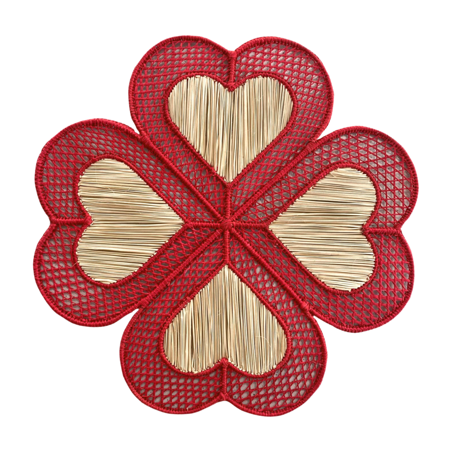Heart Clover Handwoven Iraca Placemat