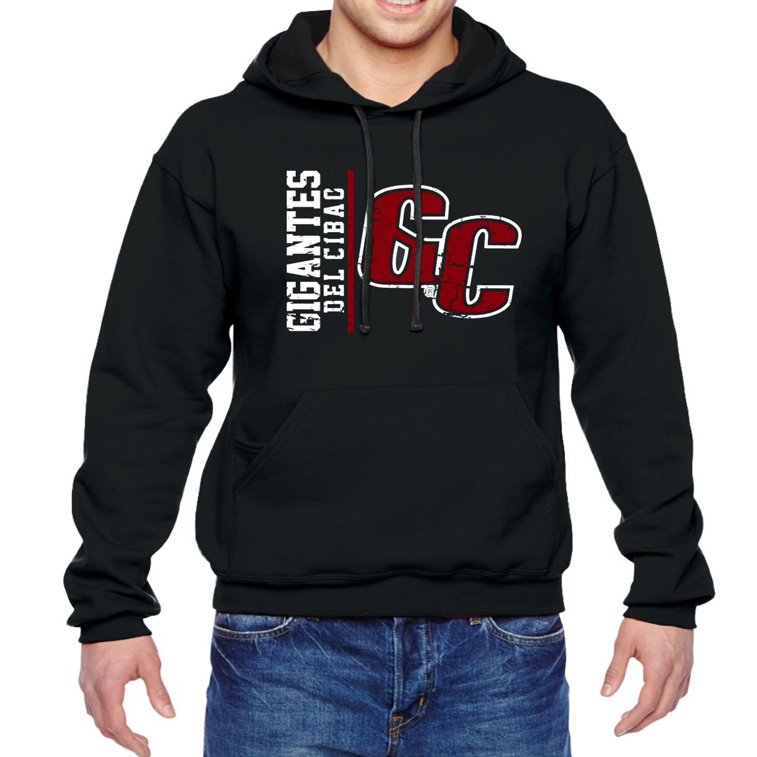 Sudadera vintage con capucha Gigantes del Cibao "GC" District | Sudadera de béisbol LIDOM