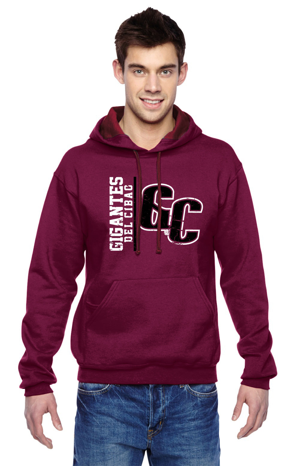 Sudadera vintage con capucha Gigantes del Cibao "GC" District | Sudadera de béisbol LIDOM