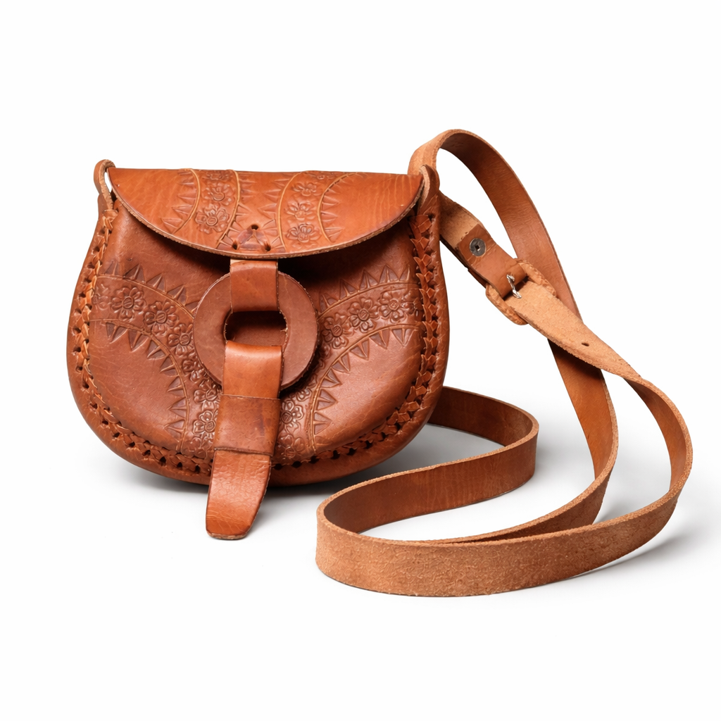 Bandolera de cuero Alicia con diseño estampado - México