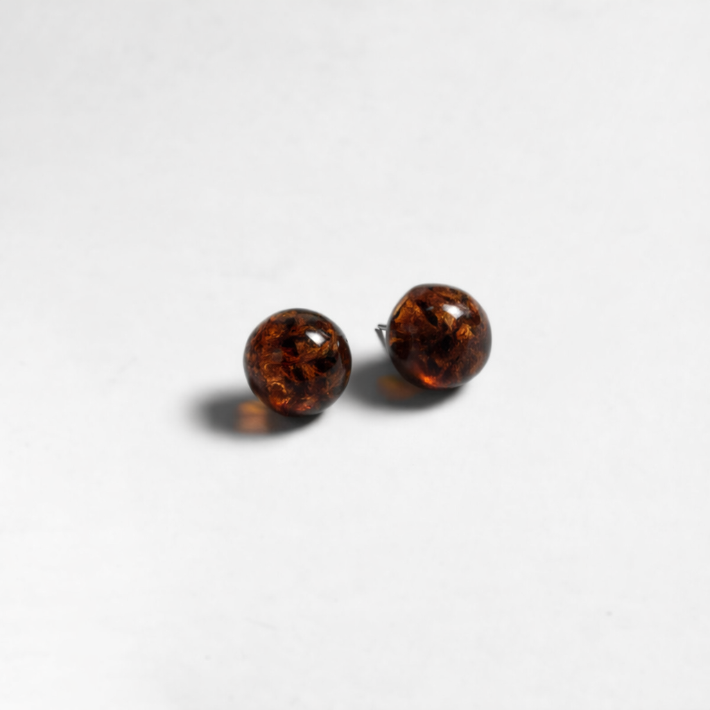 Erika Ámbar Aretes Redondos Resina Natural Energéticos - México