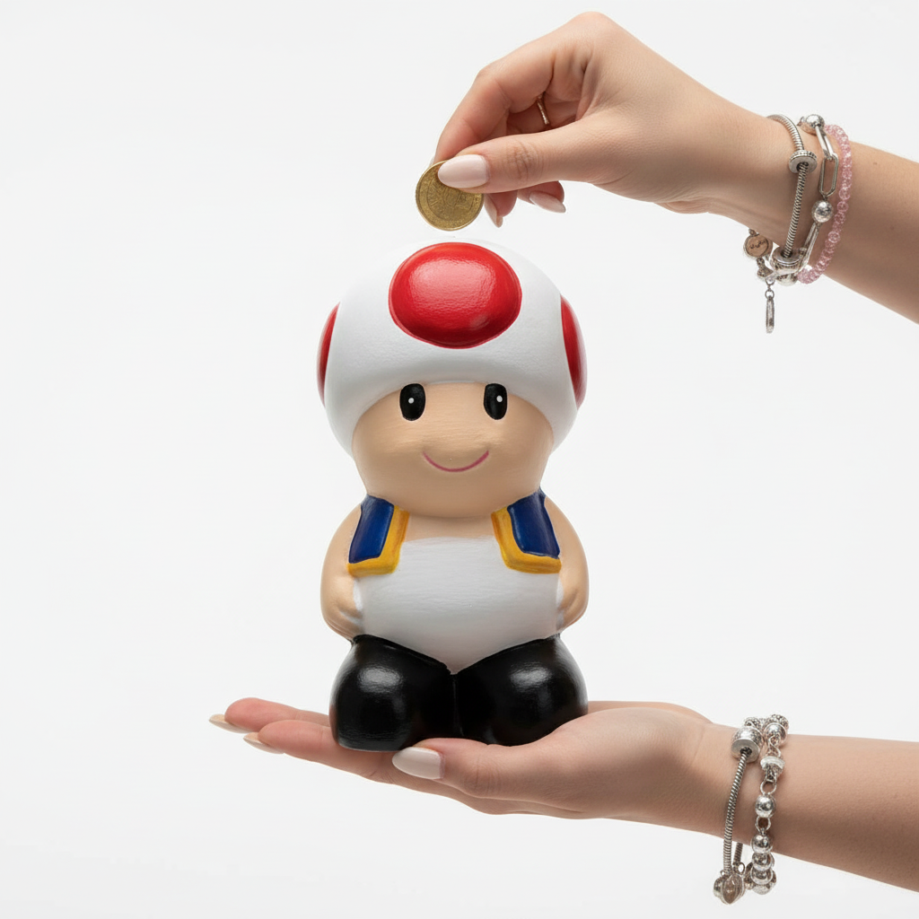 Toad Mushroom Piggy Bank