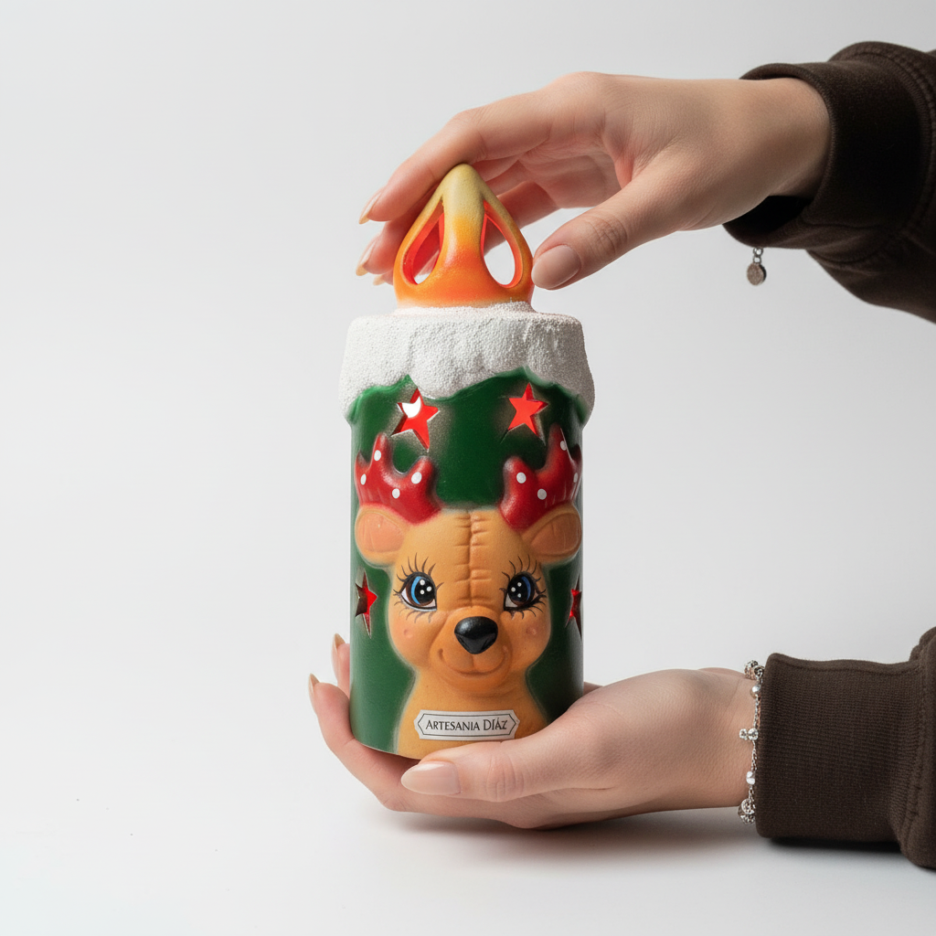 Lámpara de noche con temática navideña