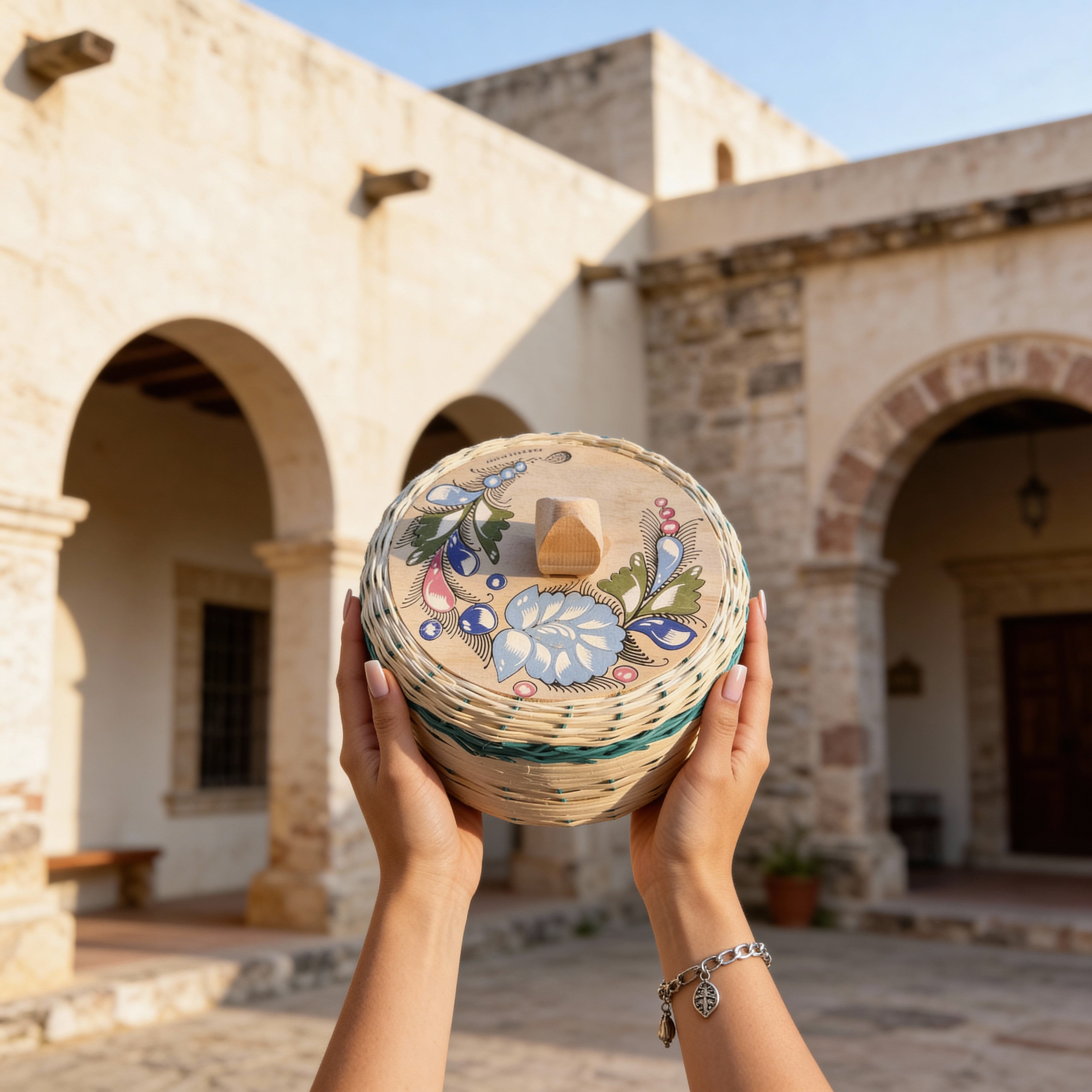 Calentador de tortillas de mimbre tejido a mano