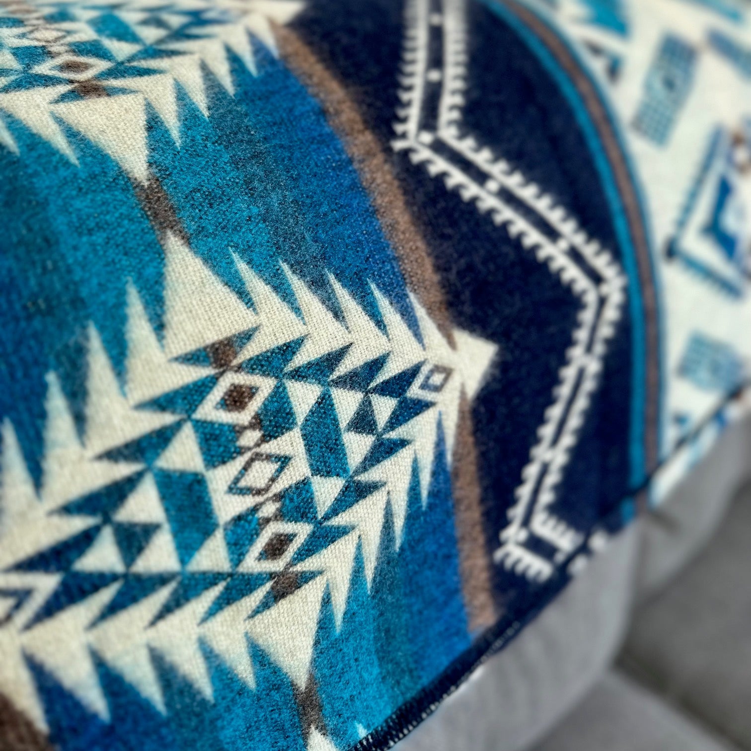 Manta de lana de alpaca andina - Azul cobalto