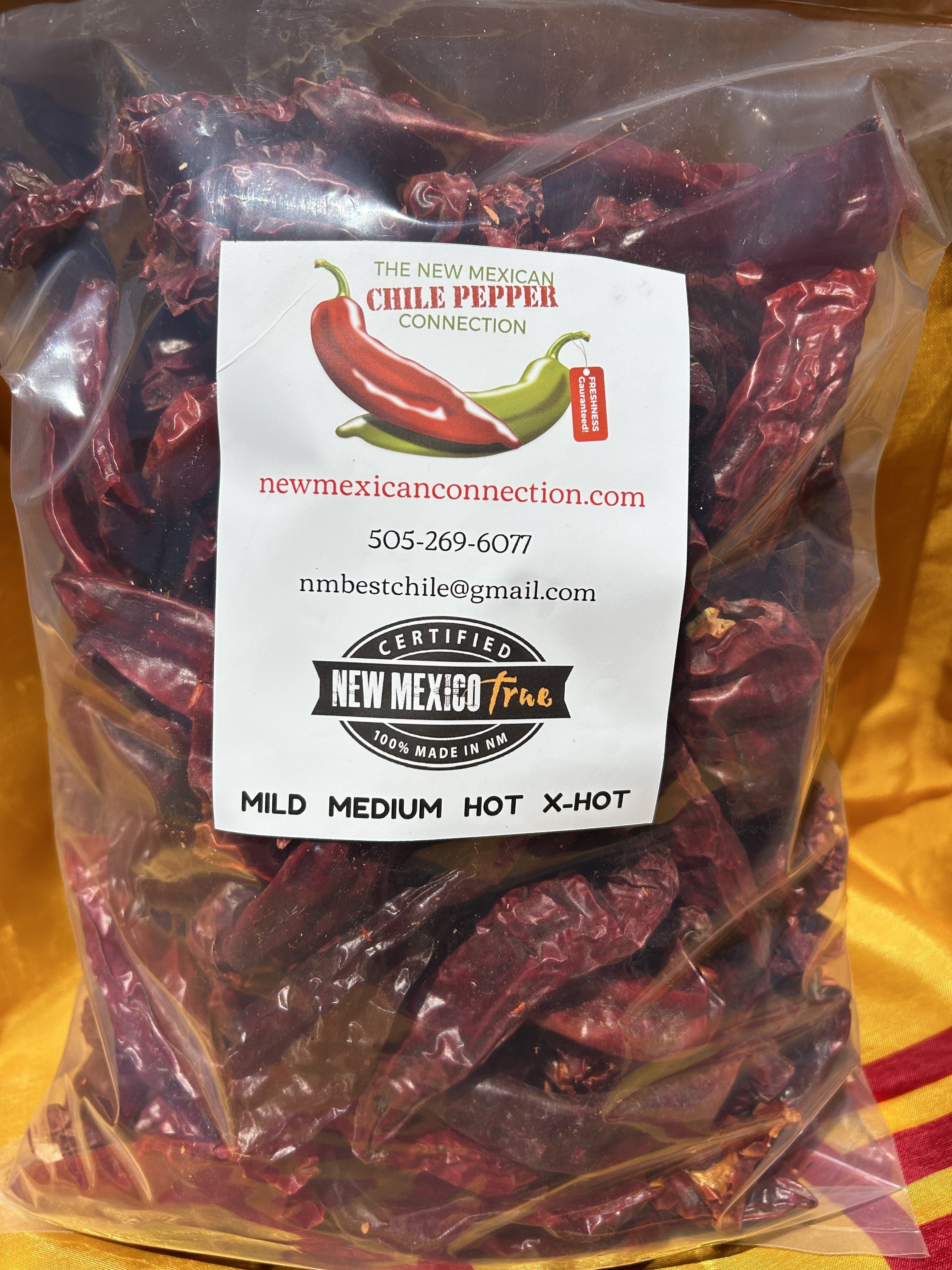 CHILES ROJOS DE HATCH, NM - VAINAS - 1 LIBRA Secados al sol