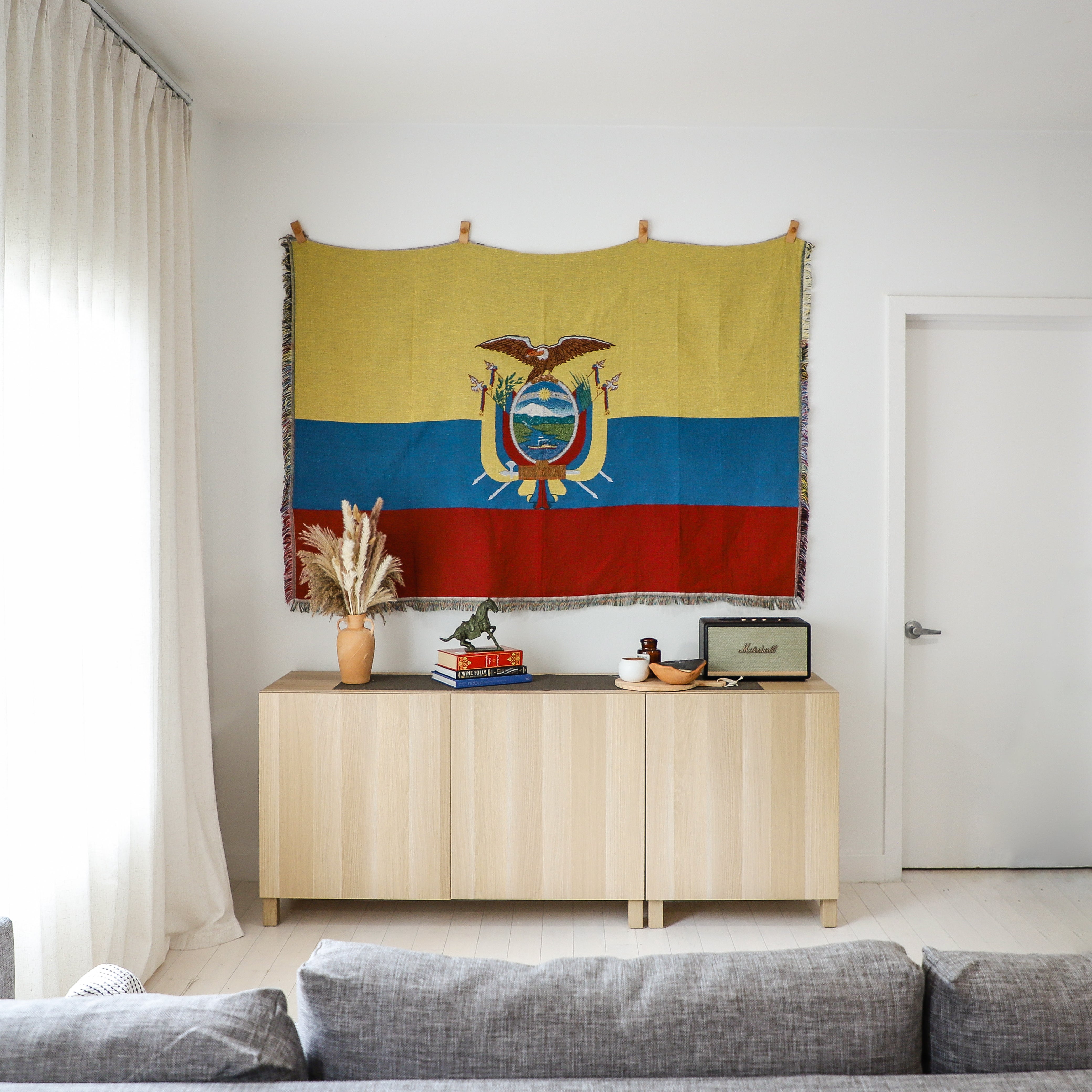 Ecuador Flag Woven Throw Blanket