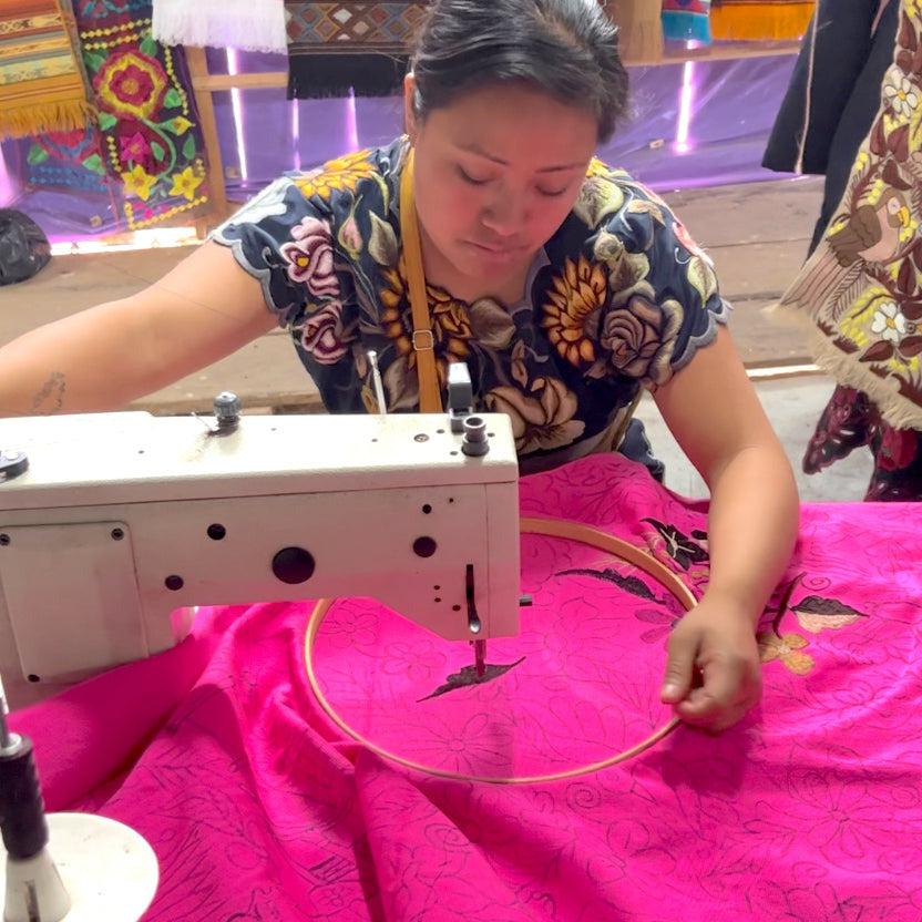 Flower Embroidered Table Runner - Guatemala