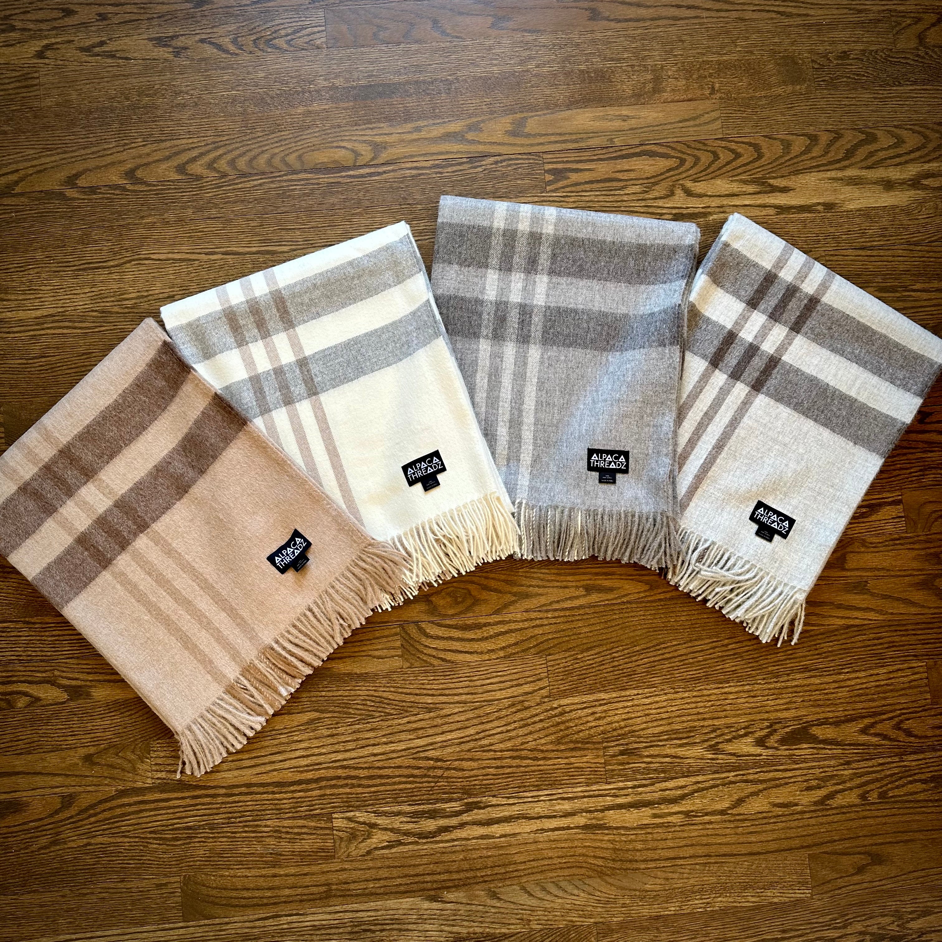 Manta de cuadros de lana de alpaca Royal Baby