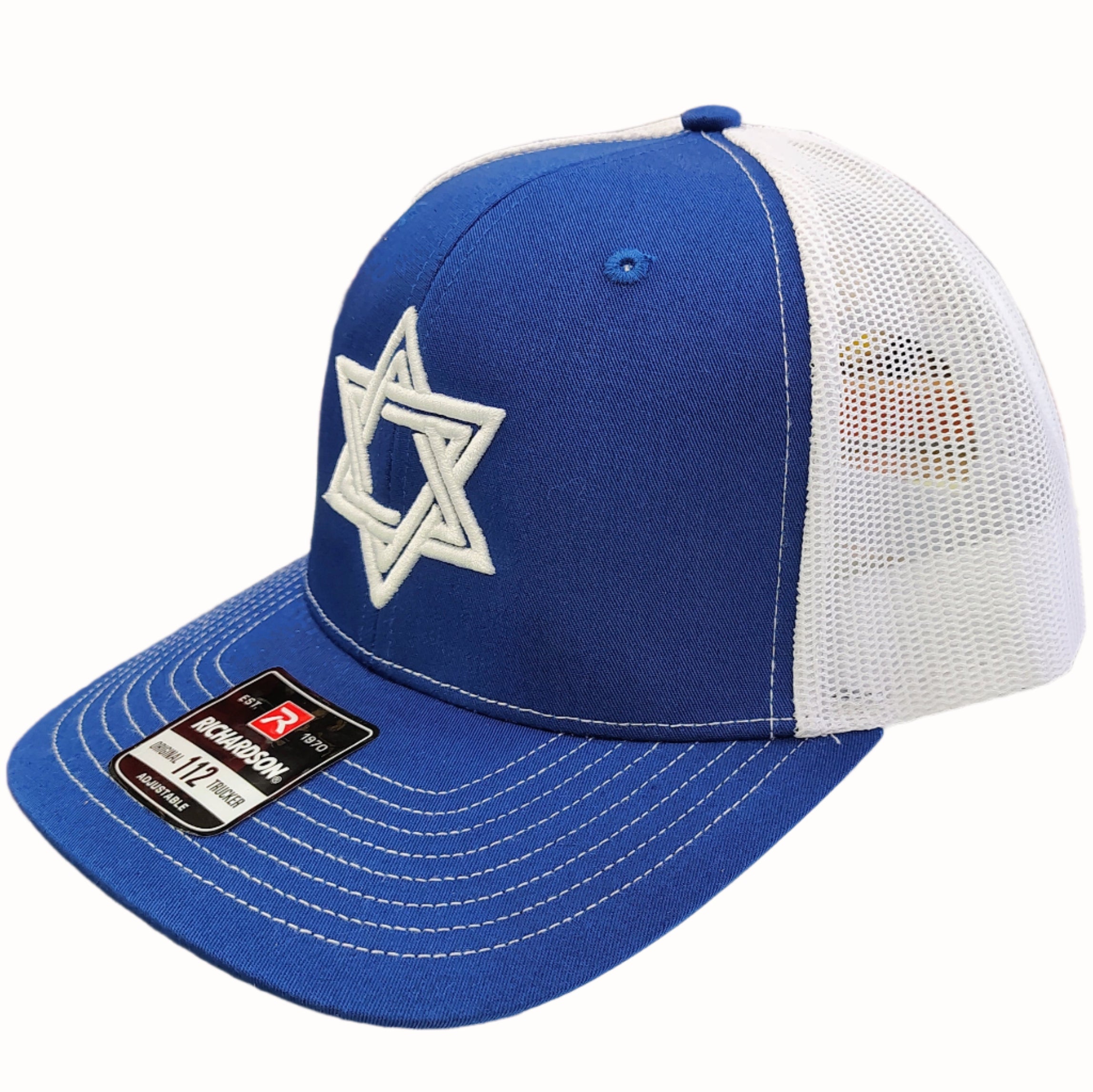 Gorra trucker de malla con Estrella de David bordada