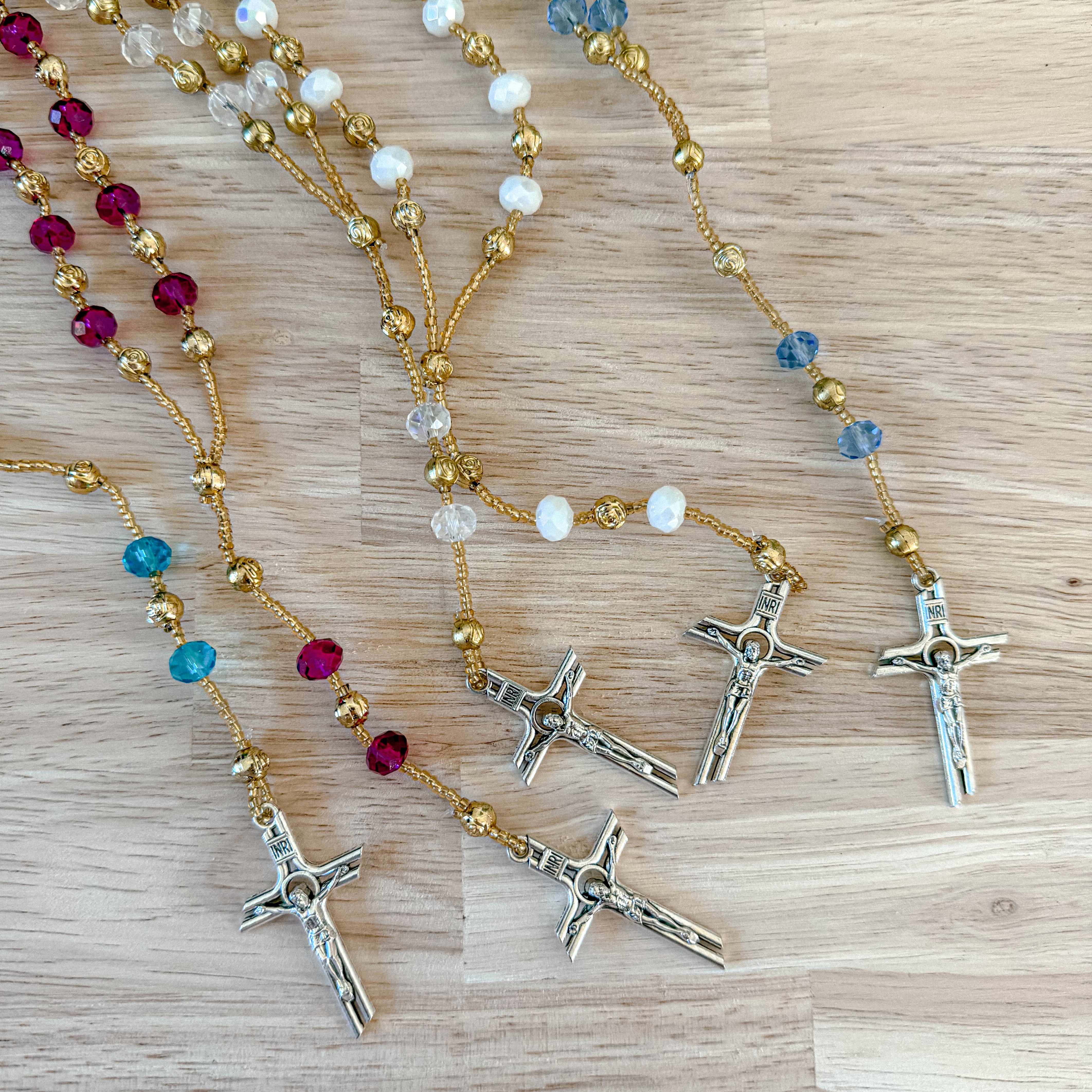 Handmade Beaded Rosario with Cross