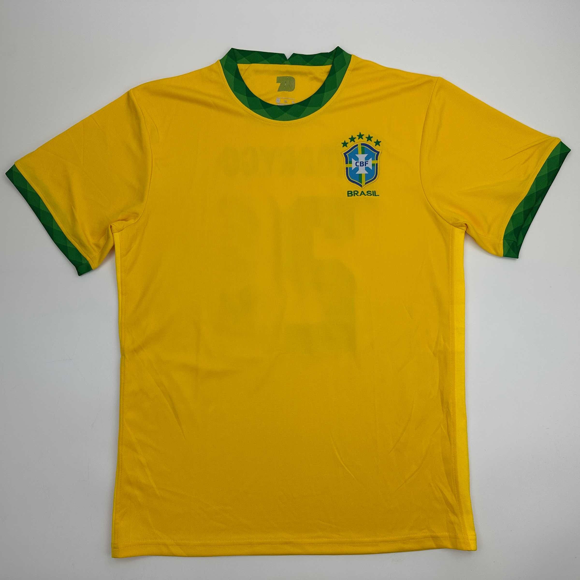 Rodrygo Silva de Goes - Camiseta de fútbol amarilla de Brasil, Copa del Mundo, autografiada/firmada, Beckett BAS COA