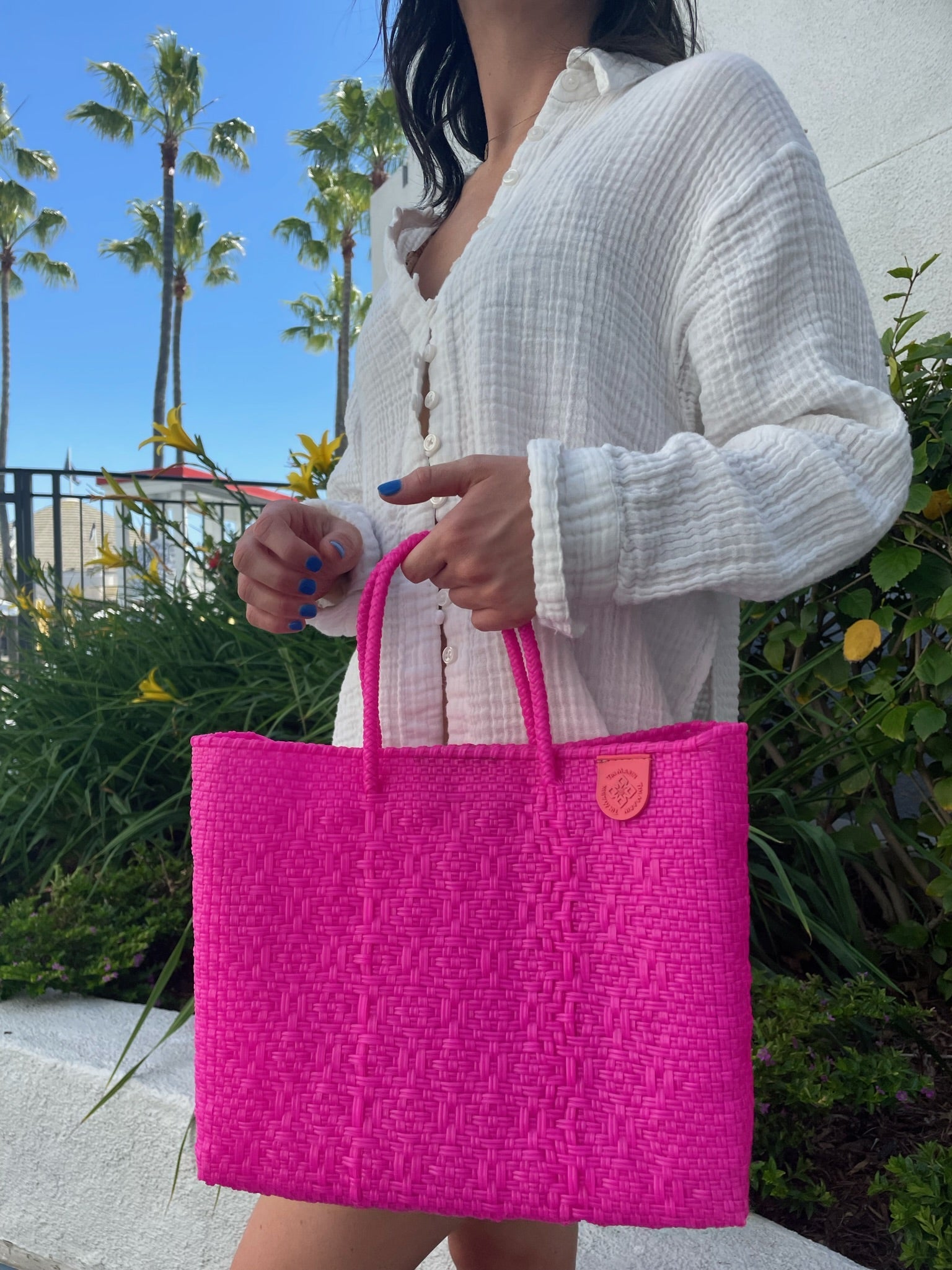 Bolso cruzado de resort tejido mediano Vallarta
