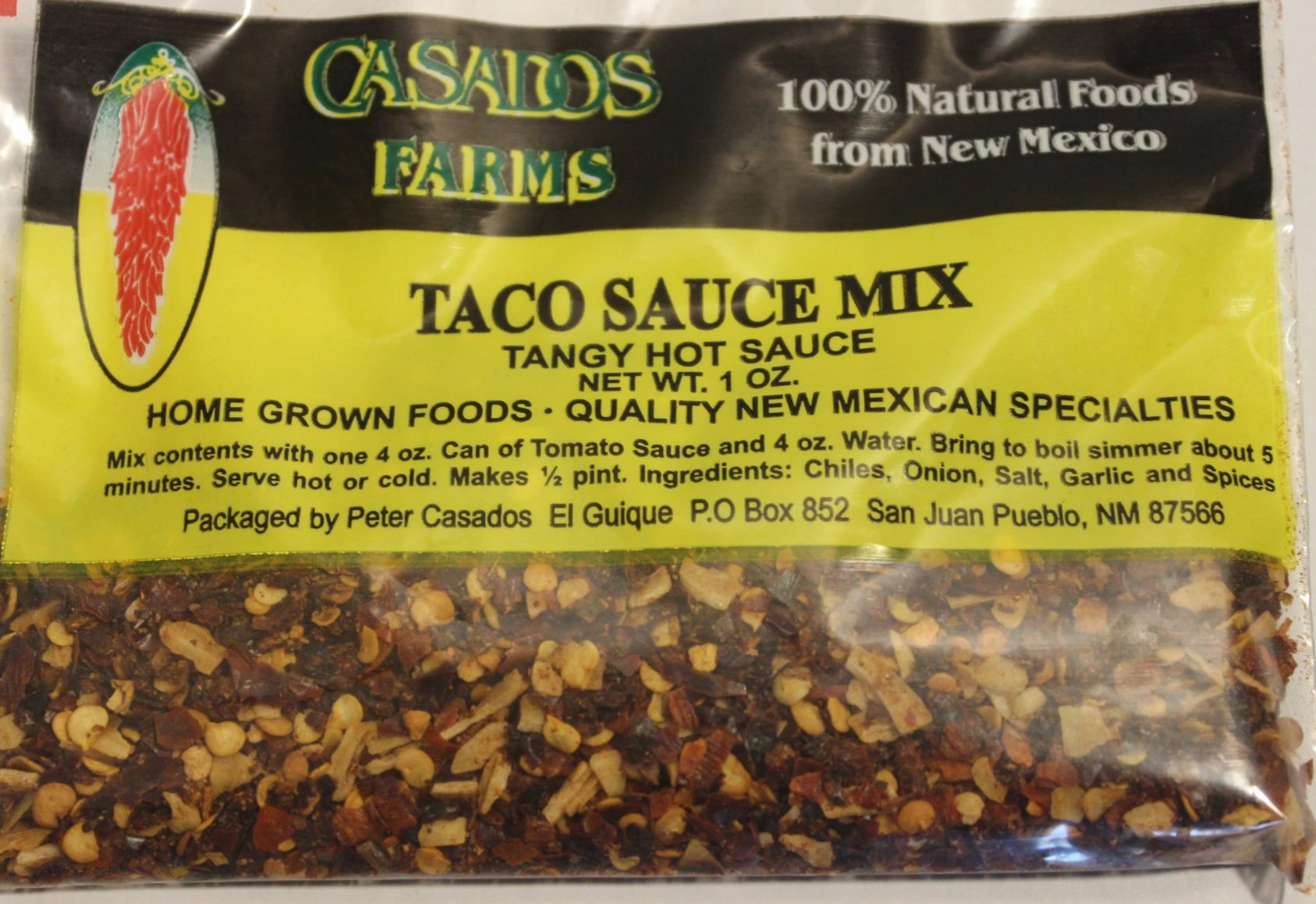 Mezcla de salsa para tacos Casados Farms 28 g