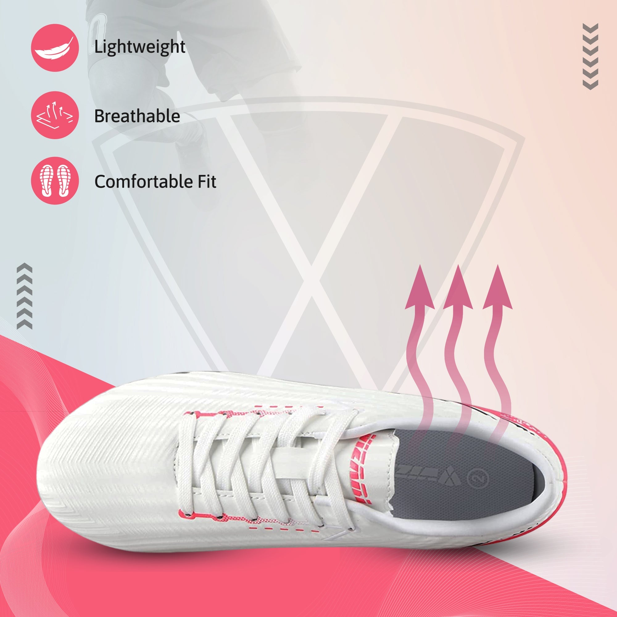 Tesoro Junior Firm Ground Soccer Cleats - White/Pink